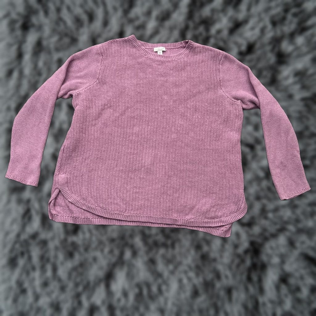 J. Jill J. Jill Sweater Women Large Knit Pullover Crew Neck Long Sleeve Casual Vacation Cottagecore Bohemian Beach Grandmacore Purple Fashion Knitwear Size L / US 10 / IT 46 - 1 Thumbnail
