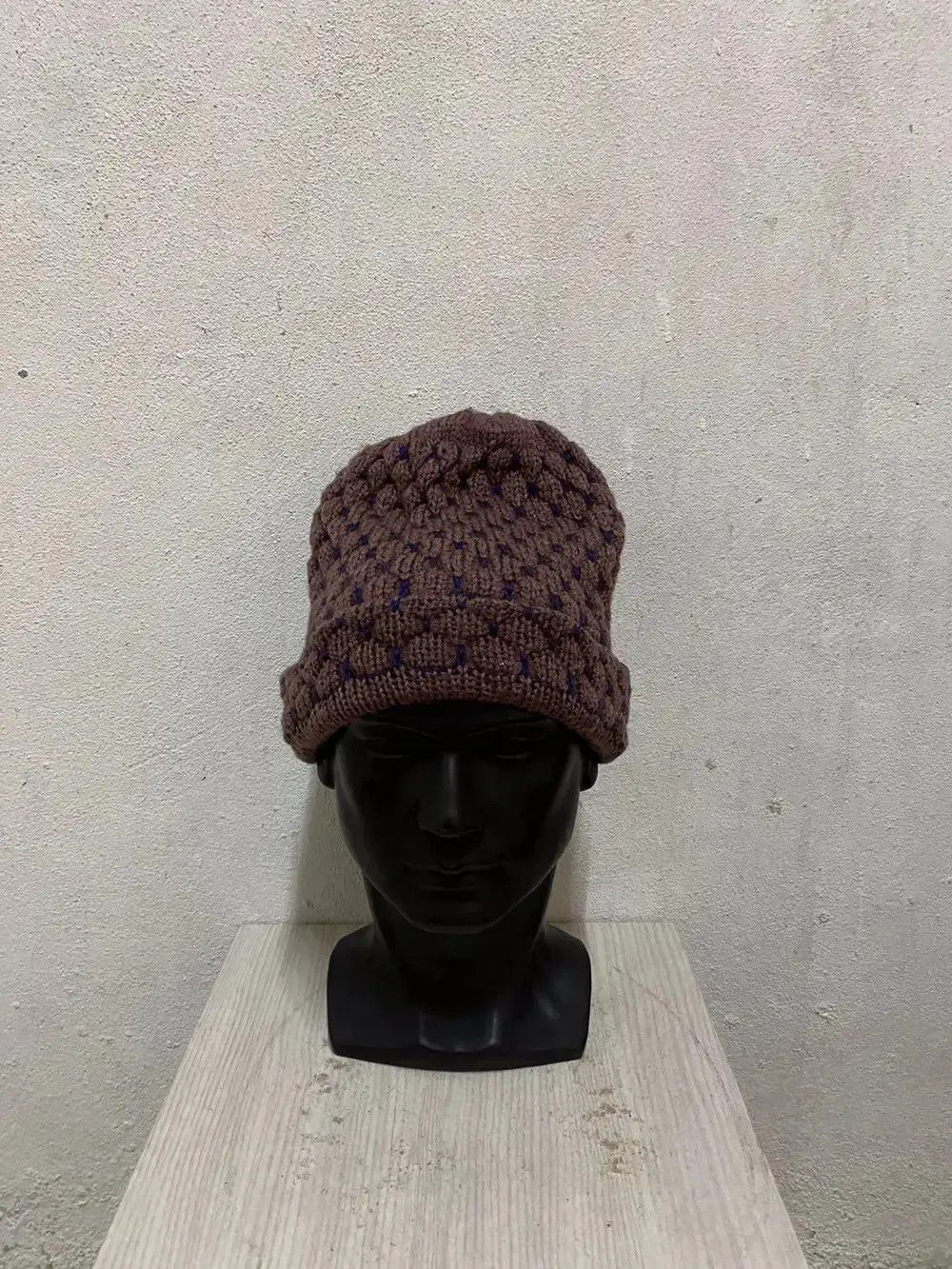 Japanese Brand Rare Design Crochet Beanie Hat Size ONE SIZE - 3 Thumbnail