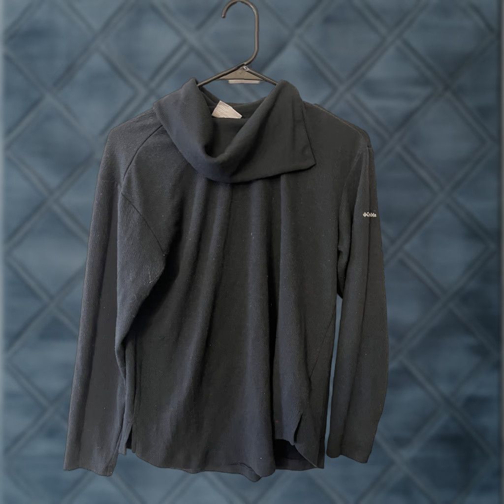 Vintage Columbia Sweater Women’s Medium Black Turtleneck Button Up Neck Size M / US 6-8 / IT 42-44 - 1 Thumbnail
