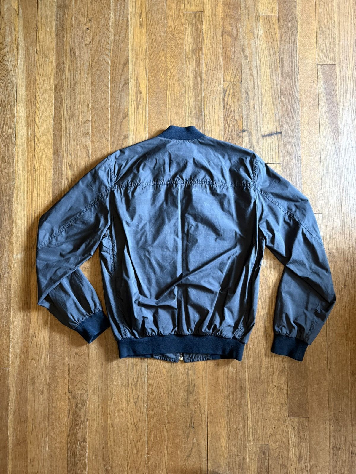 Prada 2000s Prada Nylon Navy Bomber Jacket Size US M / EU 48-50 / 2 - 4 Thumbnail