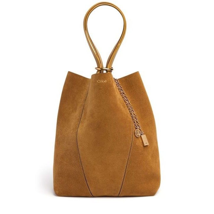 Chloe Chloe Medium Spin Gold Khaki Suede Tote Bag New & Authentic Size ONE SIZE - 1 Thumbnail