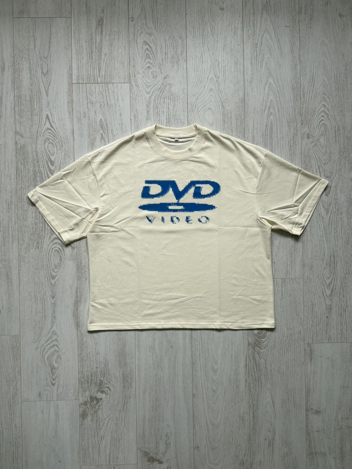Other DVD Video Logo Retro Boxy T-Shirt Custom Creme Blue Print L Size US L / EU 52-54 / 3 - 1 Thumbnail