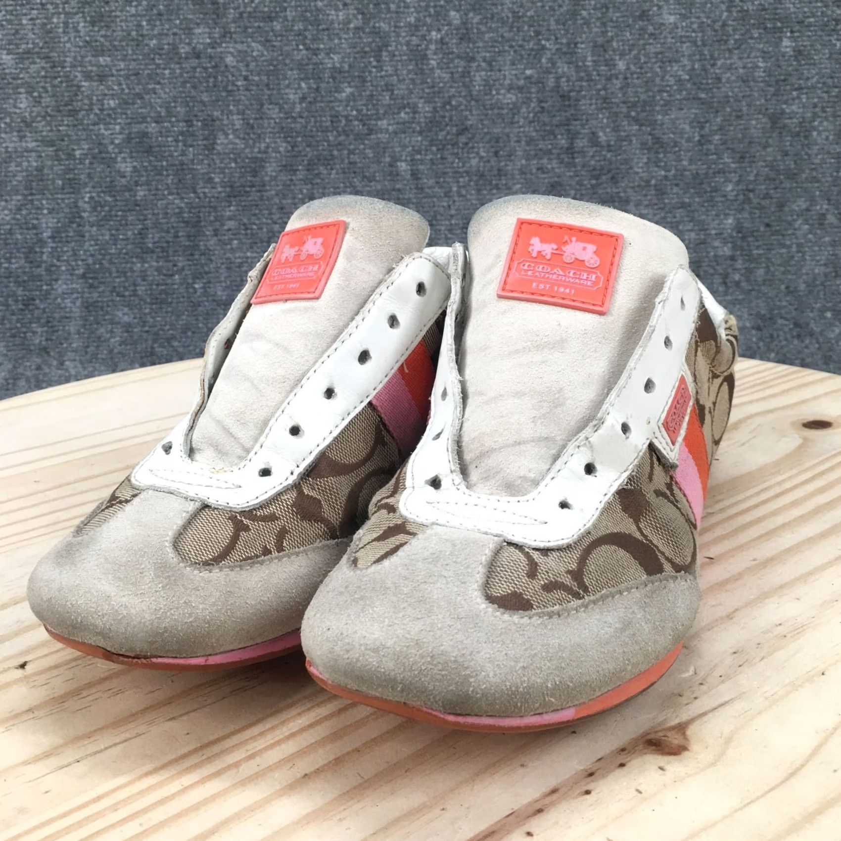 Coach Coach Shoes Womens 6.5 M Joss Sig Webbing Sneakers Casual Tan Fabric Low Top Size M / US 6-8 / IT 42-44 - 6 Thumbnail