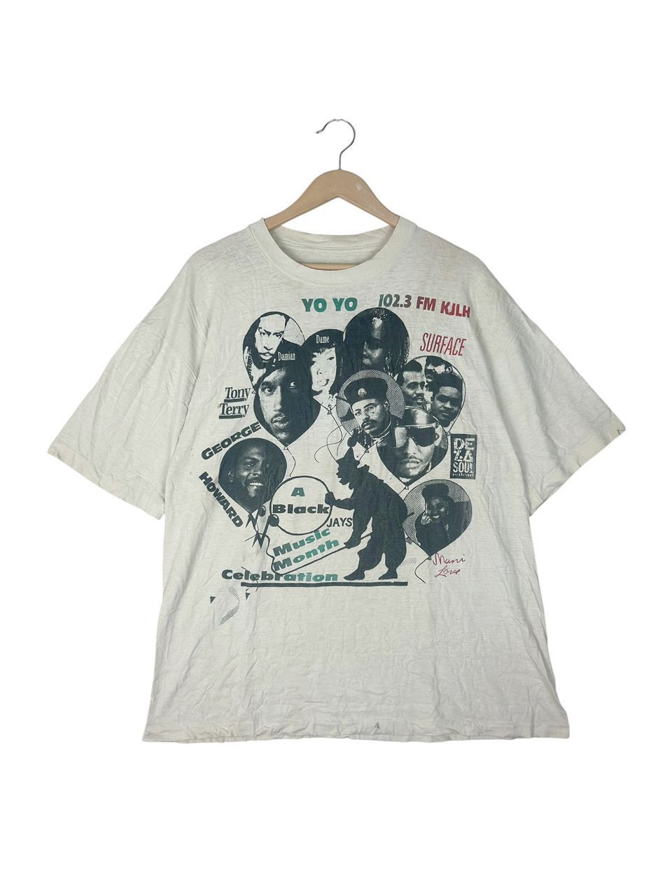 Rap Tees Vintage 90s 102.3 FM KJLH , Crossroads In Black Music Size US XL / EU 56 / 4 - 1 Thumbnail