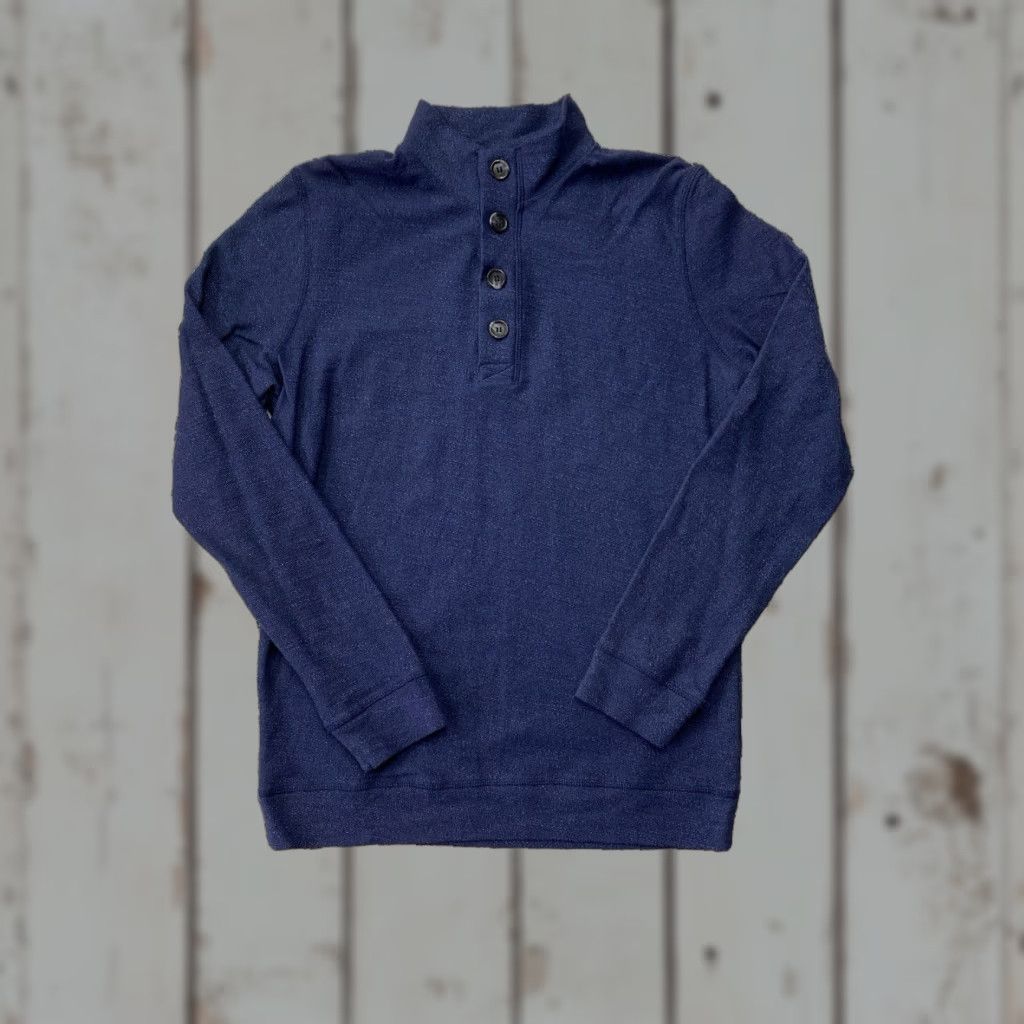 Marine Layer Marine Layer Henley Pull Over Mens Medium Blue Sweatshirt Size US M / EU 48-50 / 2 - 1 Thumbnail