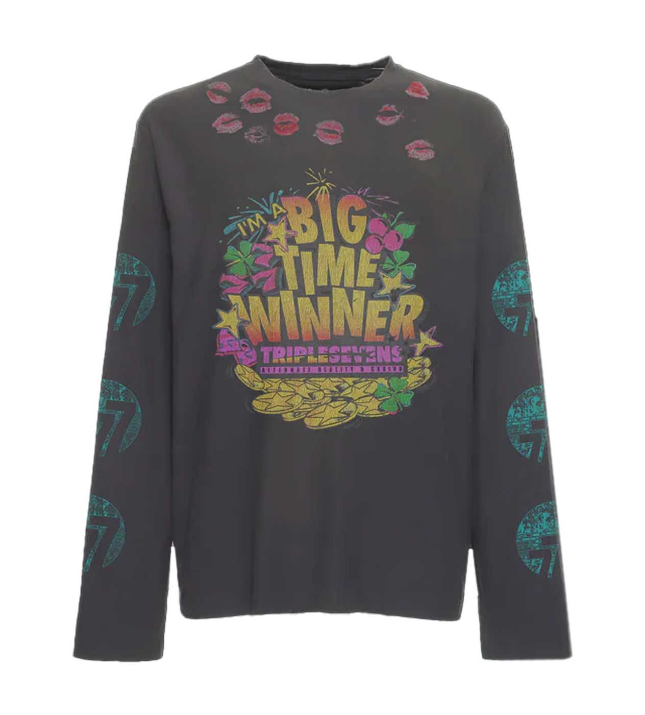 TRIPLE SEVENS Lucky Kiss L/S Tee Black Size US S / EU 44-46 / 1 - 1 Thumbnail