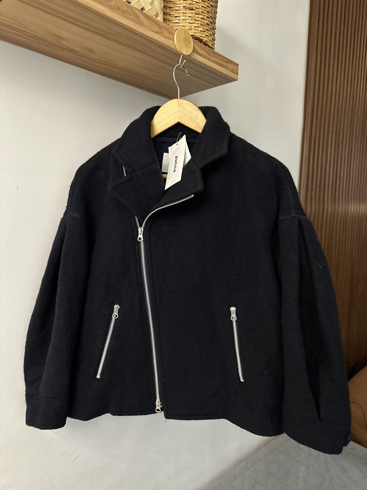 CABANE de ZUCCa × Issey Miyake AW21 Zucca Double Collar Zipper Wool Jacket Size US M / EU 48-50 / 2 - 4 Thumbnail