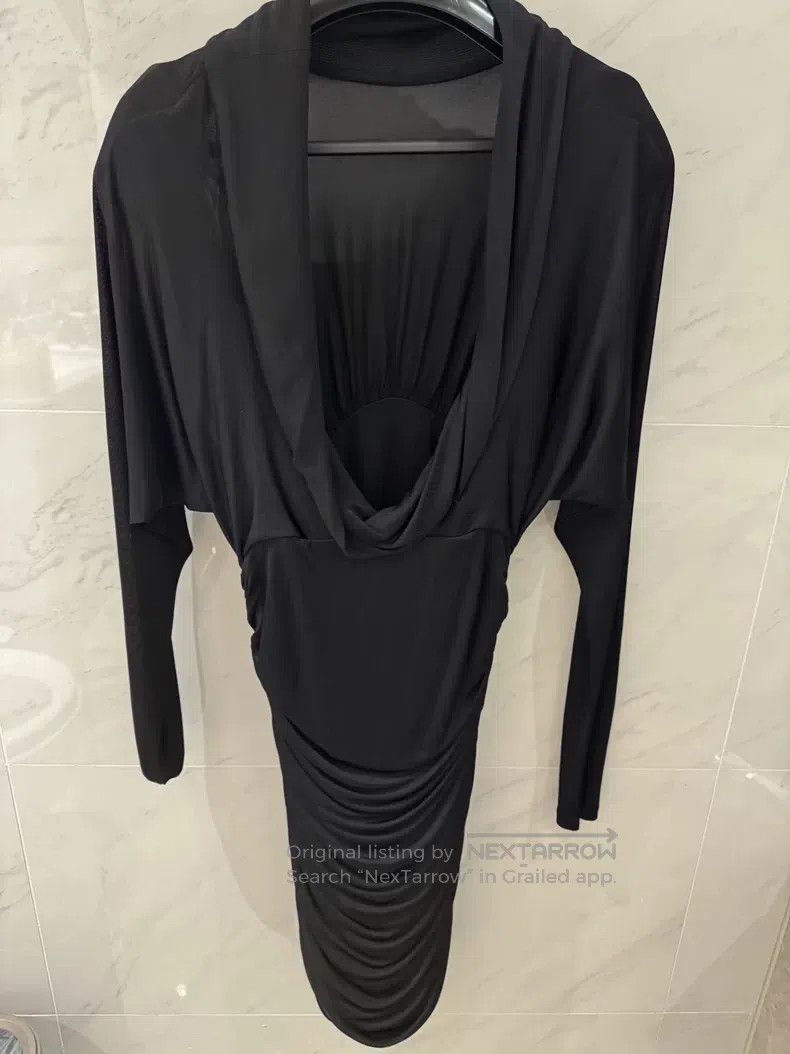 Saint Laurent Paris Saint Laurent Paris Ladies Black Shiny Knit Pleated Collar Size M / US 6-8 / IT 42-44 - 2 Thumbnail