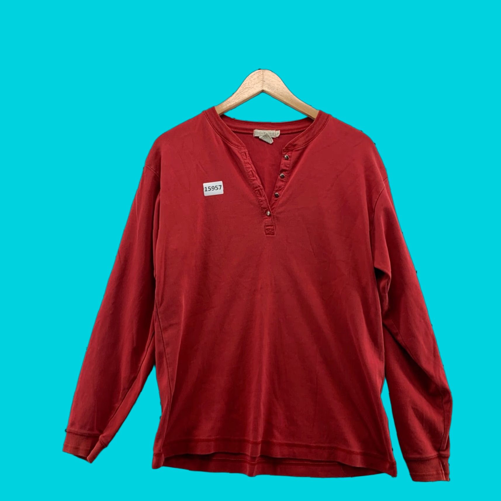 Banana Republic VINTAGE Banana Republic Henley Shirt Womens Medium Red Long Sleeve Size M / US 6-8 / IT 42-44 - 1 Thumbnail
