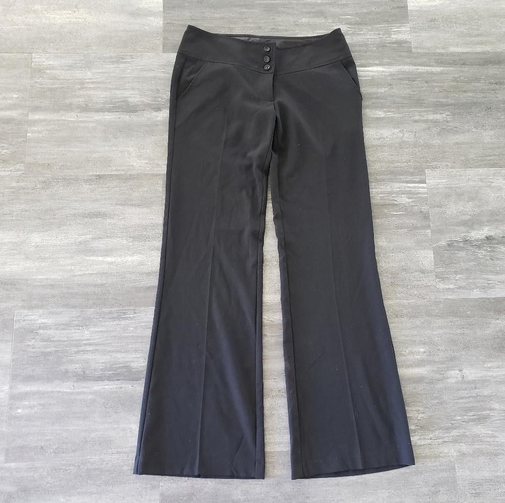 Designer Black Button Detailed CR Dressy Pant Size 30" / US 8 / IT 44 - 1 Thumbnail