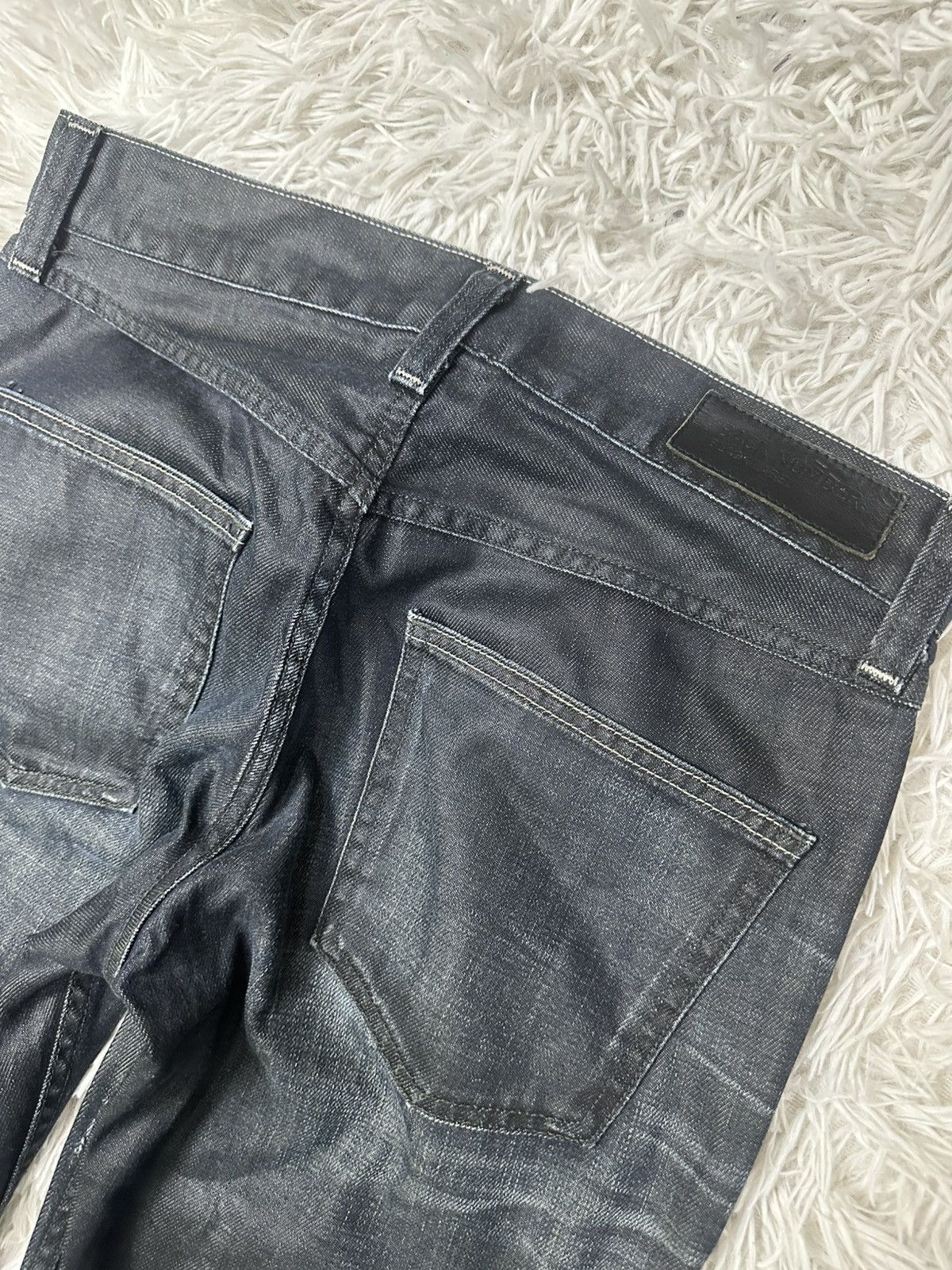 If Six Was Nine rare 00s japanese brand back number waxed denim jeans Size US 32 / EU 48 - 7 Thumbnail
