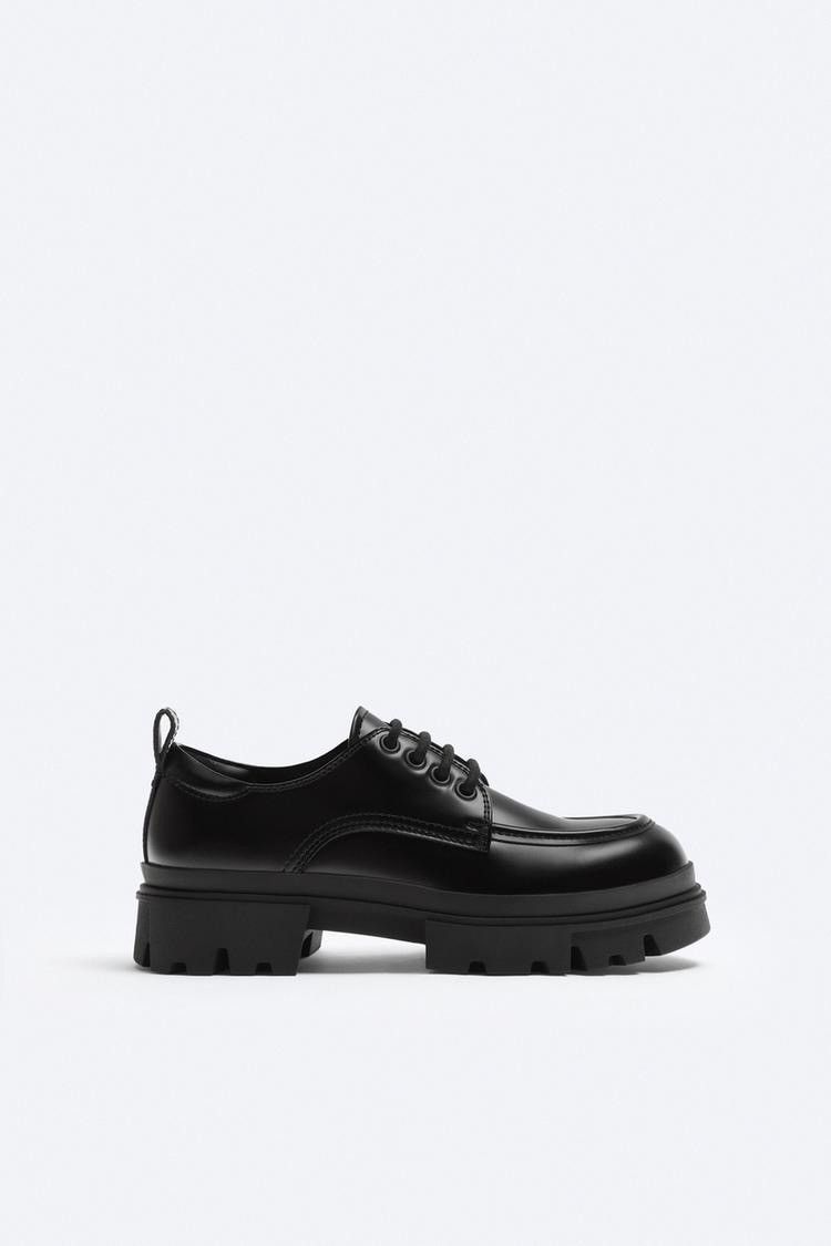 Fashion zara platform derby shoes