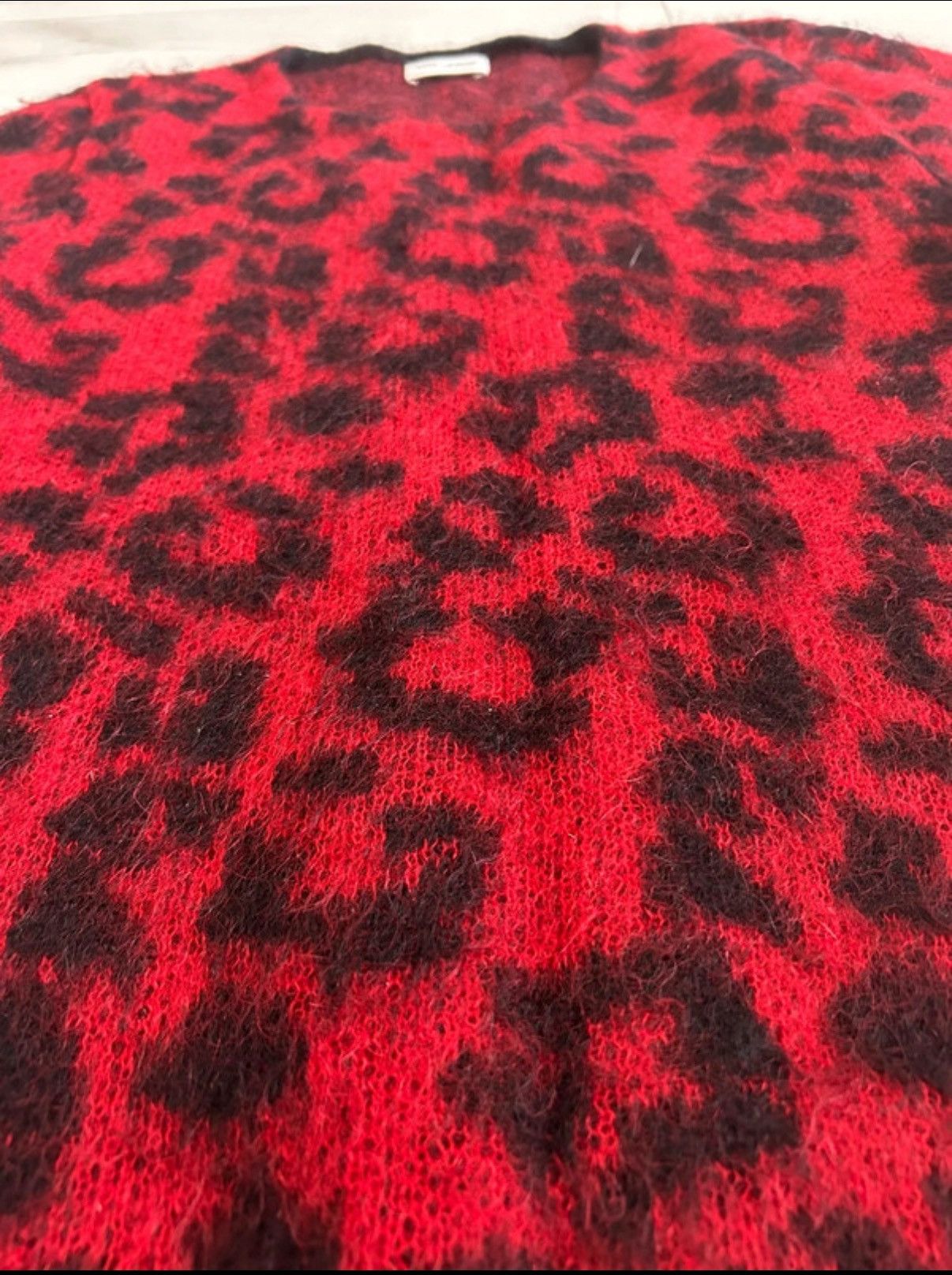 Saint Laurent Paris Saint Laurent FW13 BabyCat Mohair Sweater Leopard Red Size US M / EU 48-50 / 2 - 3 Thumbnail