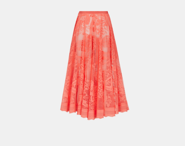 Dior o1w1db10925 441J75 Midi Skirt in Coral Size 25" / US 0 / IT 36 - 2 Thumbnail