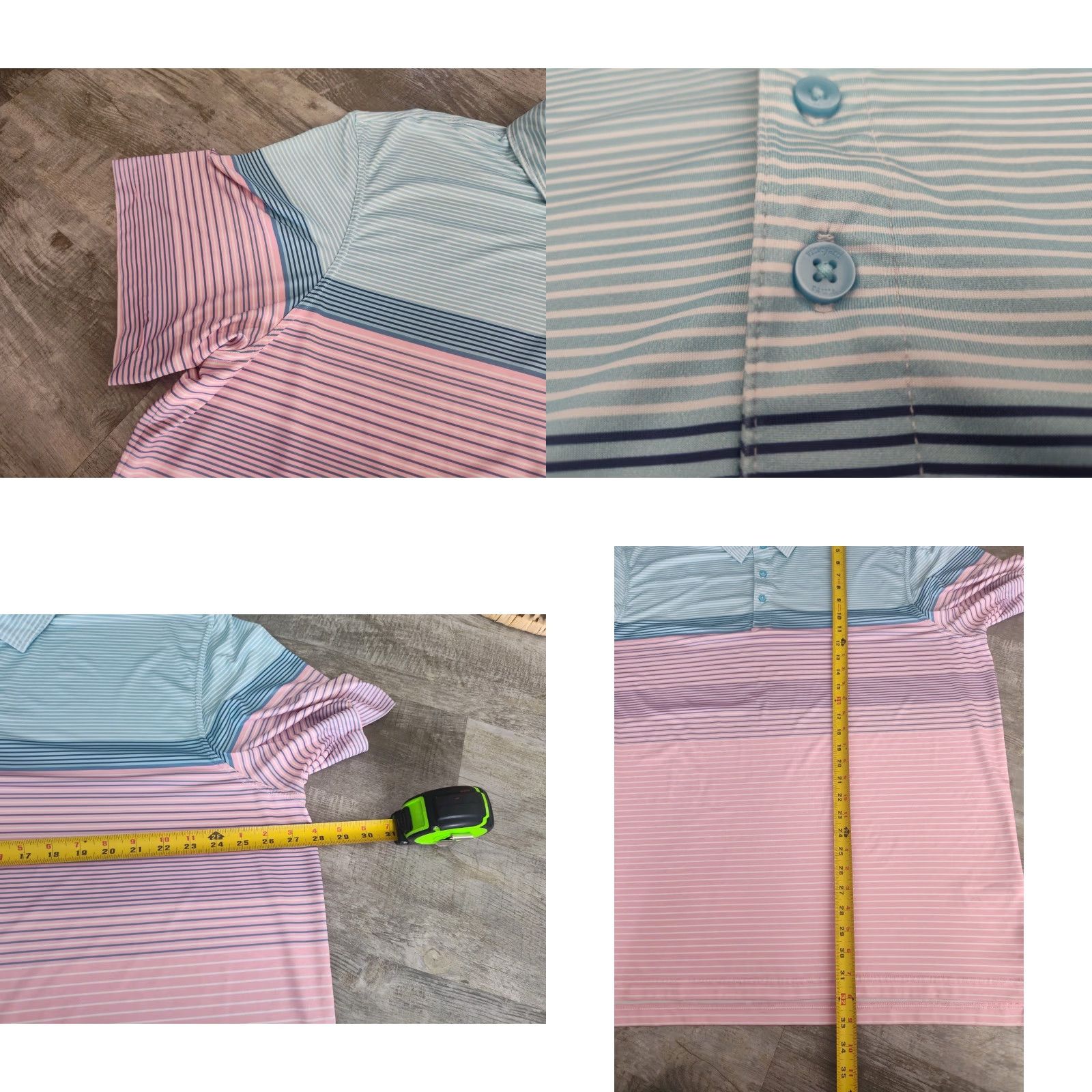 Vineyard Vines Vineyard Vines Size 2XL XXL Mens Polo Shirt Performance Wicking Short Sleeve Button Collared Pink/Blue Striped Polo Size US XXL / EU 58 / 5 - 8 Thumbnail