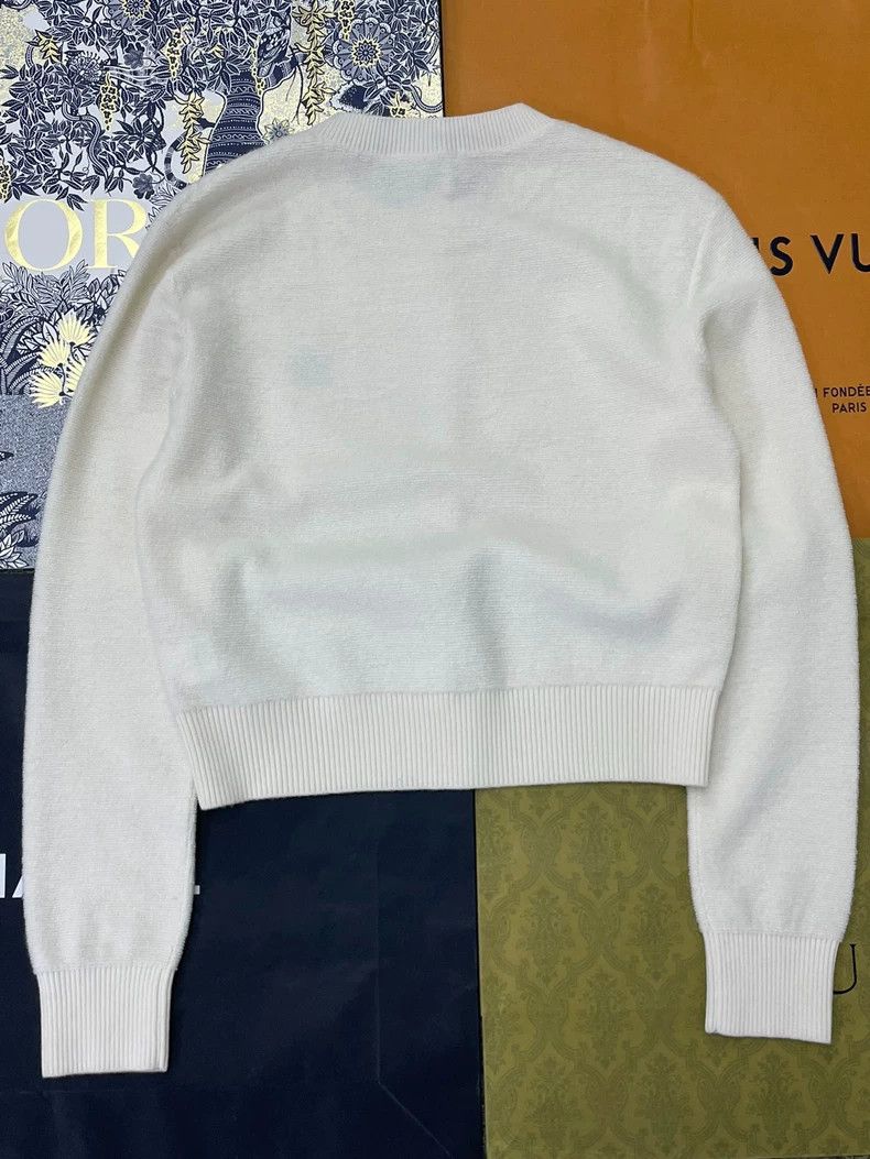 Loewe LOEWE White knitted cardigan Size S / US 4 / IT 40 - 3 Thumbnail