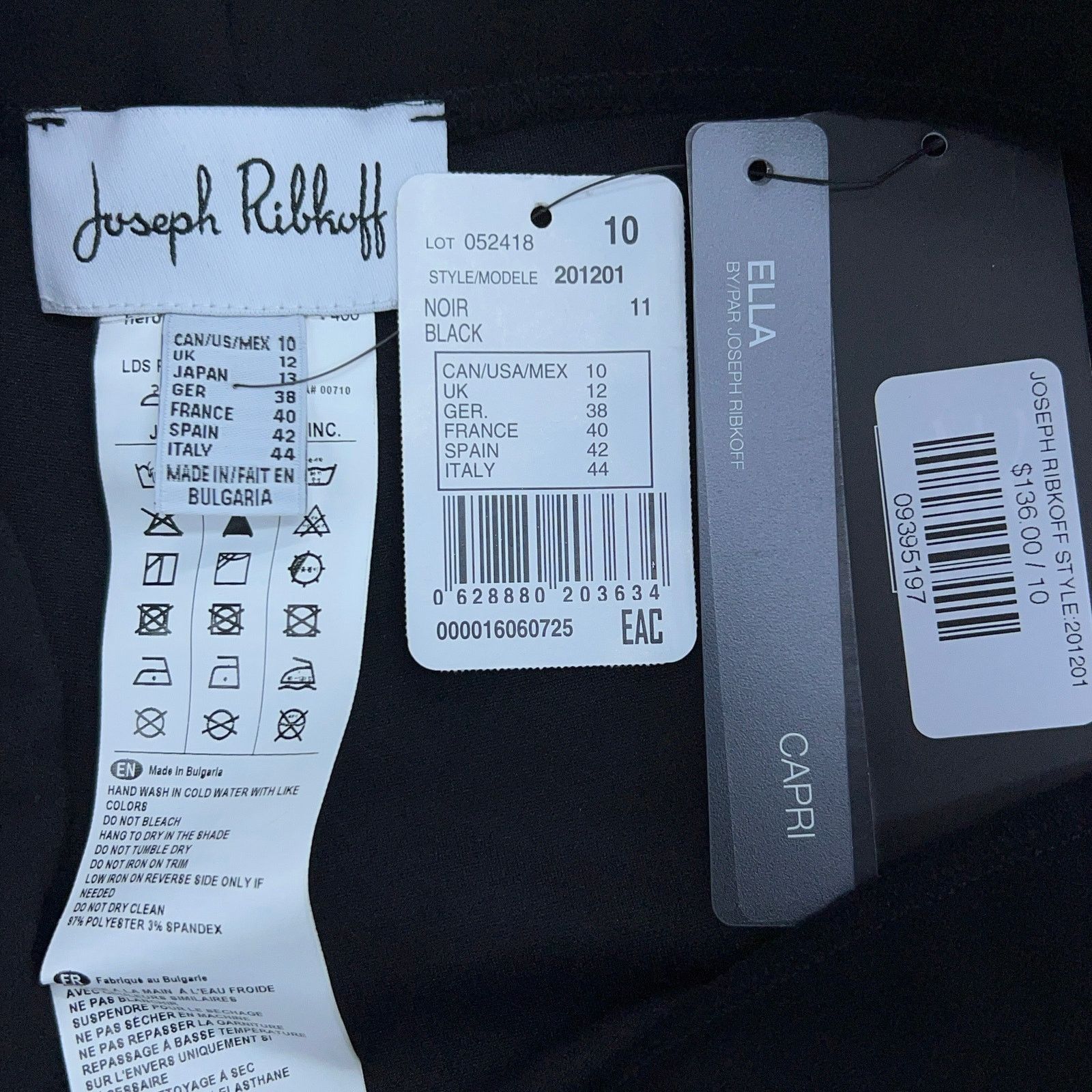 Joseph Ribkoff Joseph Ribkoff Size 10 Ella Capri Pants Wide Leg Black NEW Size 32" / US 10 / IT 46 - 9 Thumbnail
