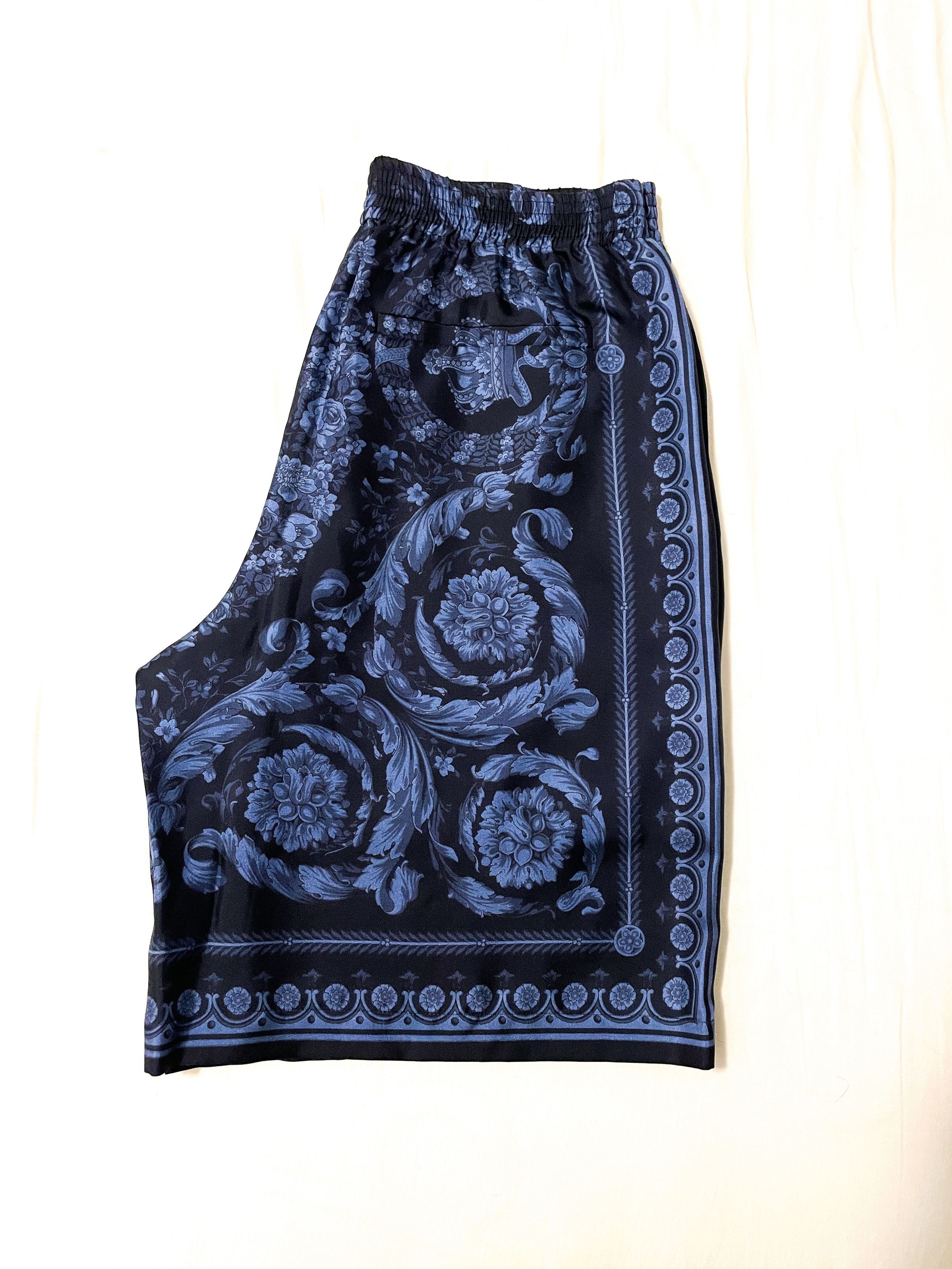 Versace VERSACE Navy Barocco Shorts Size US 32 / EU 48 - 2 Thumbnail