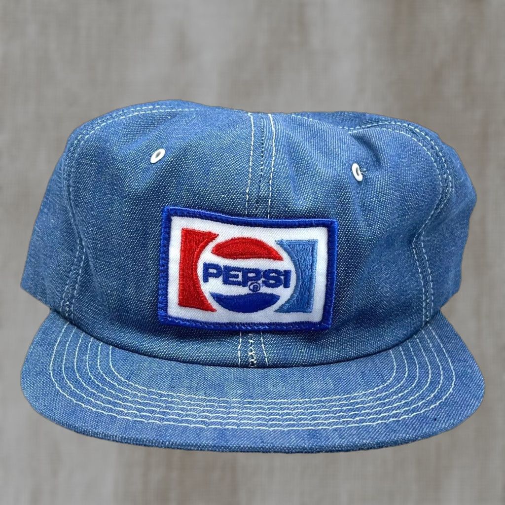 Vintage VINTAGE K-Brand Trucker Hat Denim Cotton One Size Blue 80s 90s Retro USA Made Adjustable Size US 35 - 1 Thumbnail