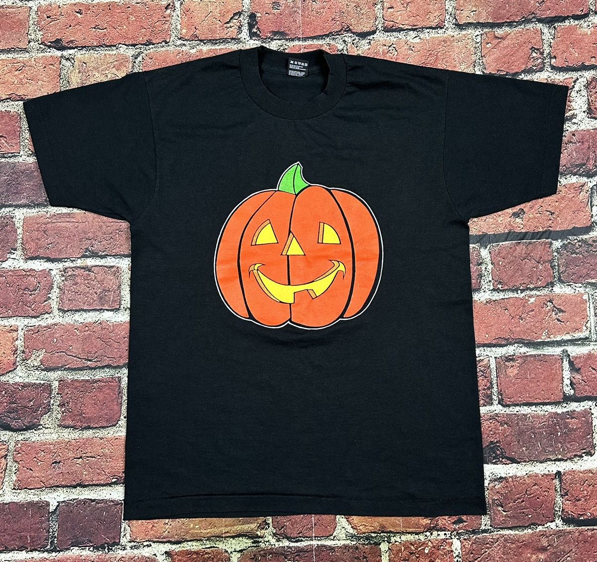 Fruit Of The Loom Vintage 90s HALLOWEEN Pumpkin JACK O LANTERN Single Stitch Size US L / EU 52-54 / 3 - 1 Thumbnail
