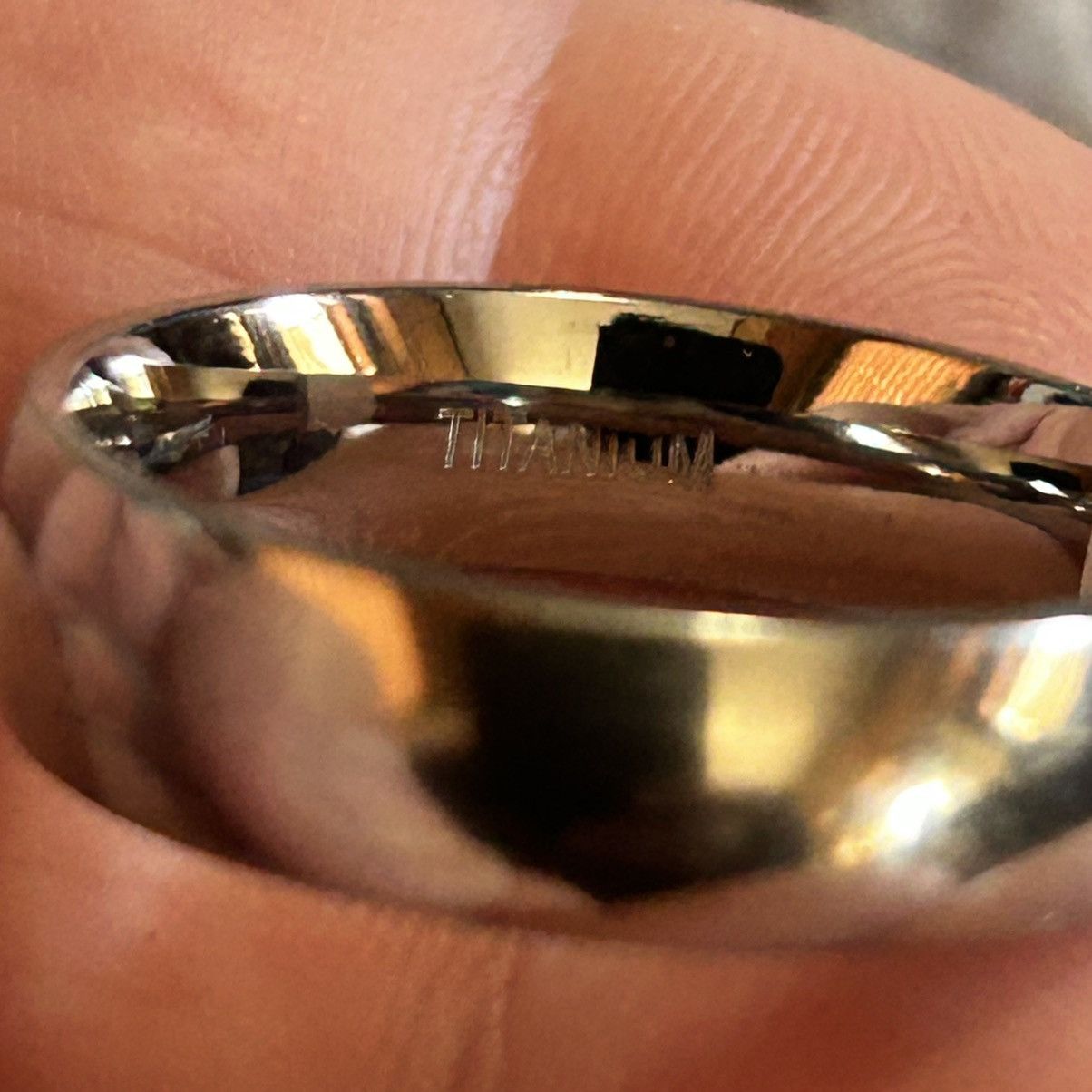 Jewelry Men’s 6mm polished Titanium comfort band wedding ring NIB 11 Size ONE SIZE - 3 Thumbnail