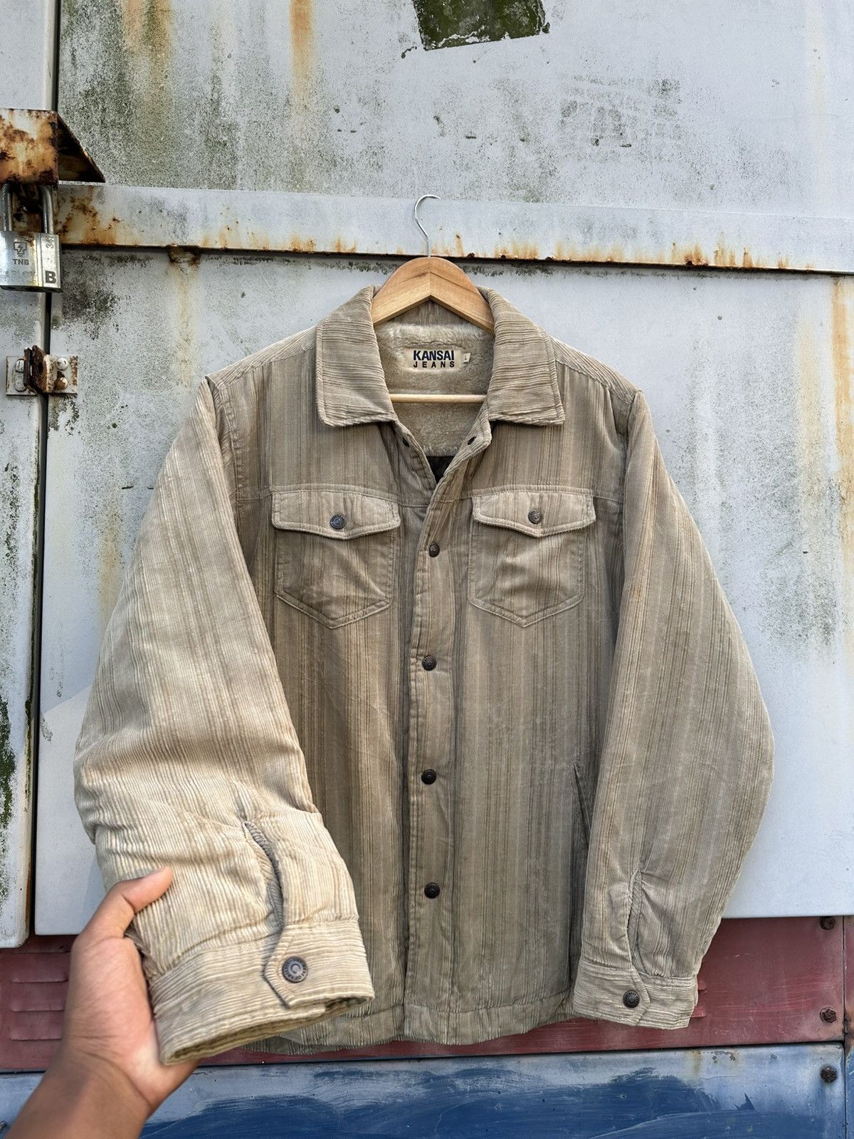 Kansai Yamamoto 👹Kansai Yamamoto Brown Corduroy Fleece Lined Jacket Size US L / EU 52-54 / 3 - 7 Thumbnail