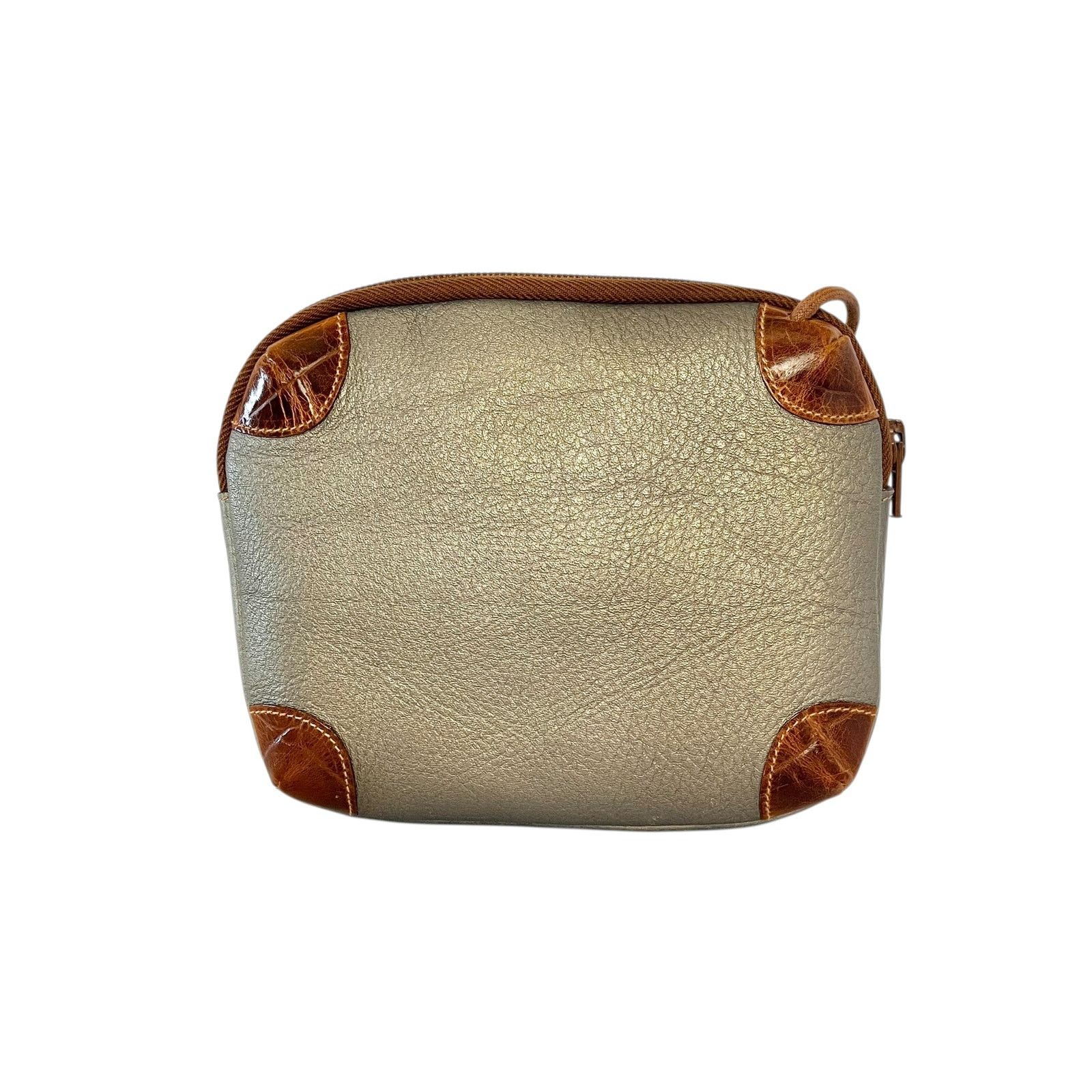 Furla × Vintage Vintage Furla Silver Metallic Leather Croc Trim Crossbody Size ONE SIZE - 3 Thumbnail