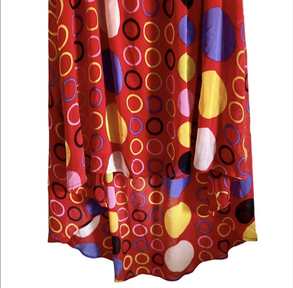 Other RED MULTI COLOR POLKA DOT HIGH LOW KNEE LENGTH SKIRT SZ S Size 26" / US 2 / IT 38 - 5 Thumbnail