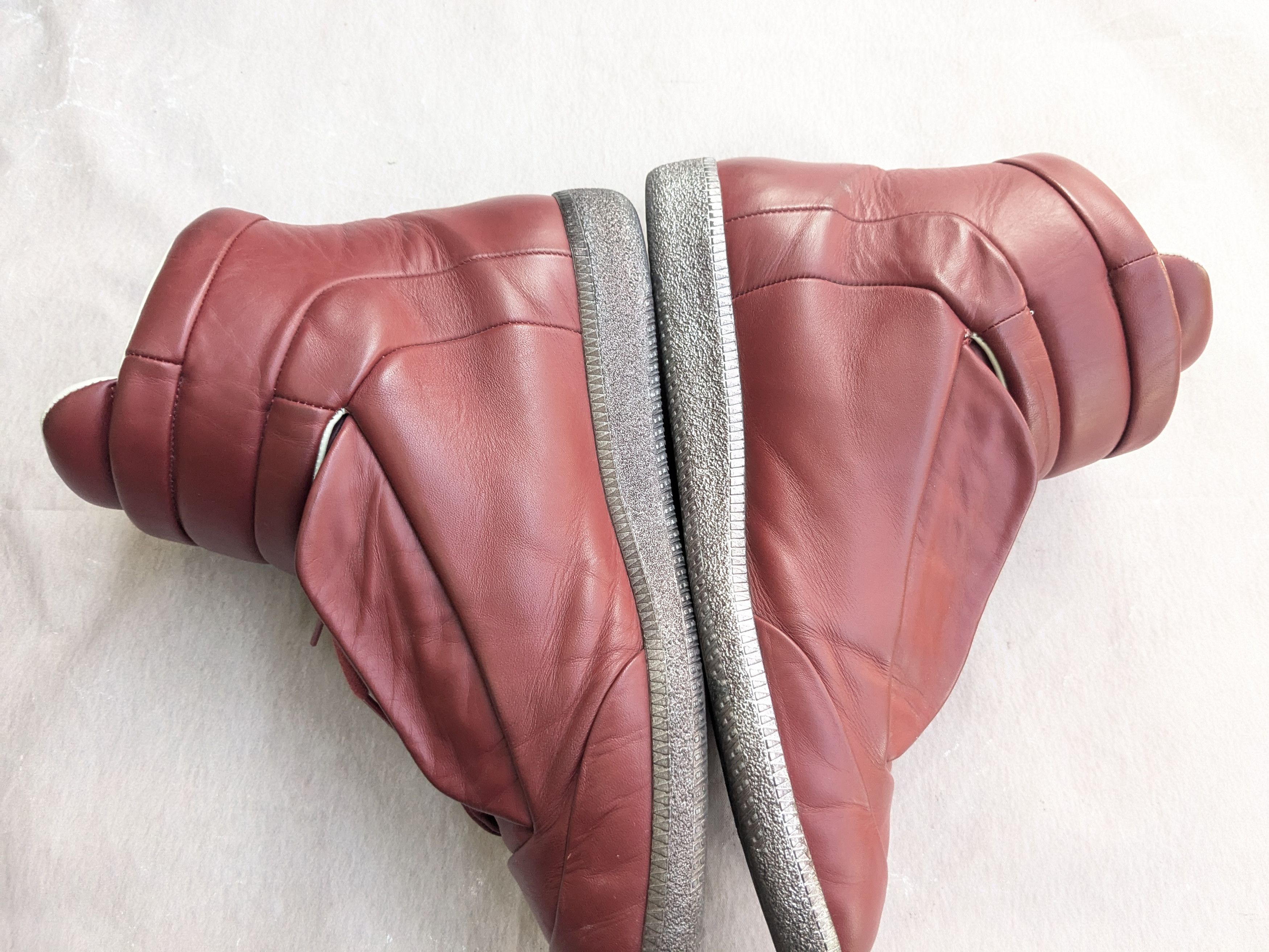 Maison Margiela Maison Margiela Future Red 12.45 Silver Leather High Tops Size US 12 / EU 45 - 15 Thumbnail