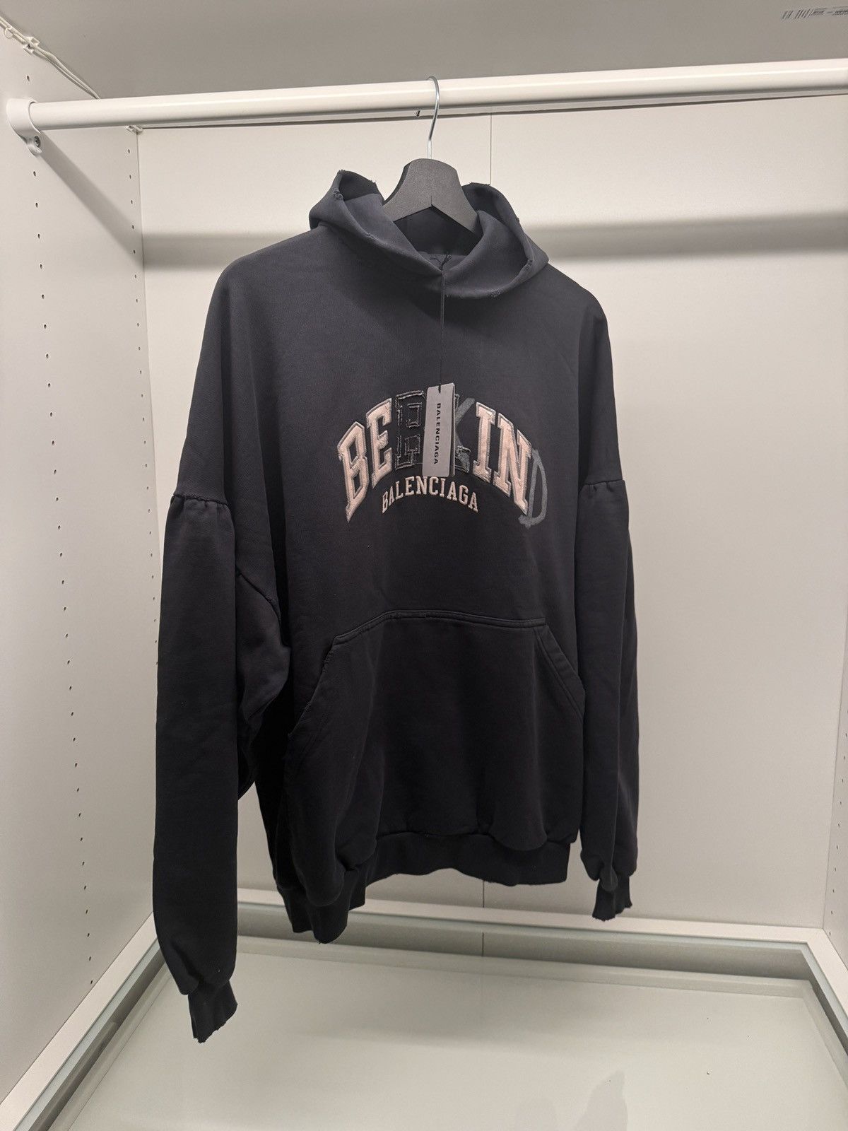 Balenciaga be Kind wide black hoodie