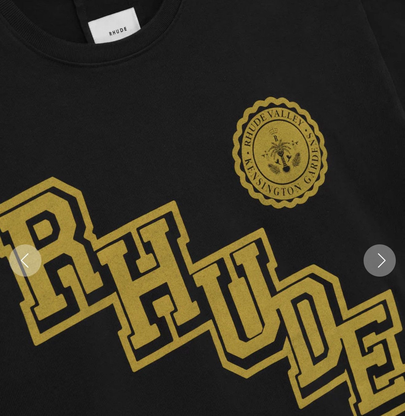 Rhude Rhude Collegiate Crest Tee Logo T-Shirt Sz XXL Black/Yellow Size US XXL / EU 58 / 5 - 3 Thumbnail