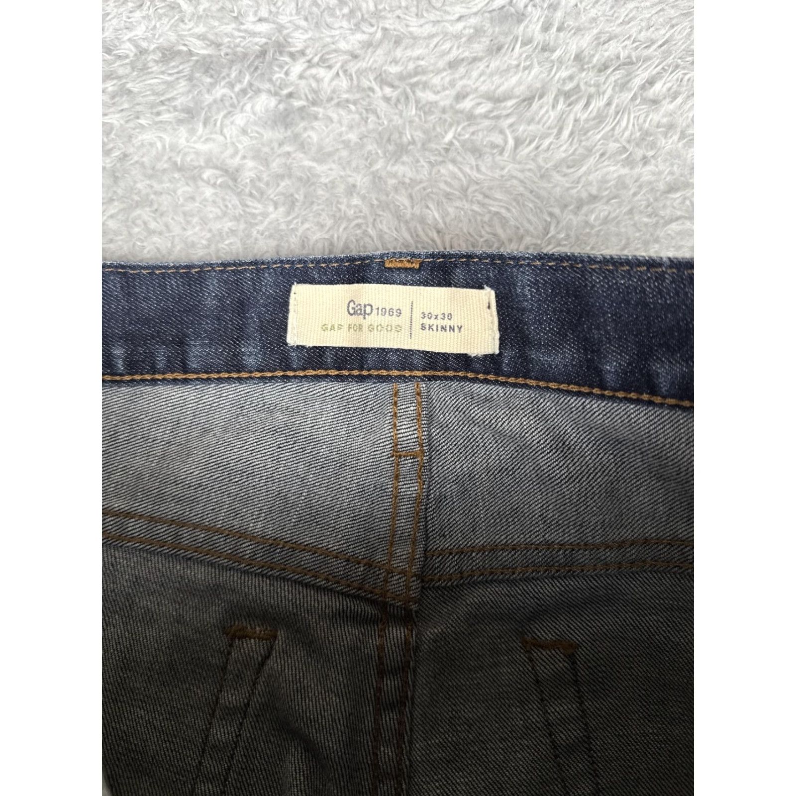 Gap Gap 1969 Jeans Mens 30x30 Blue Medium Wash Skinny Zip Fly 5-Pocket Denim Pants Size US 30 / EU 46 - 6 Thumbnail