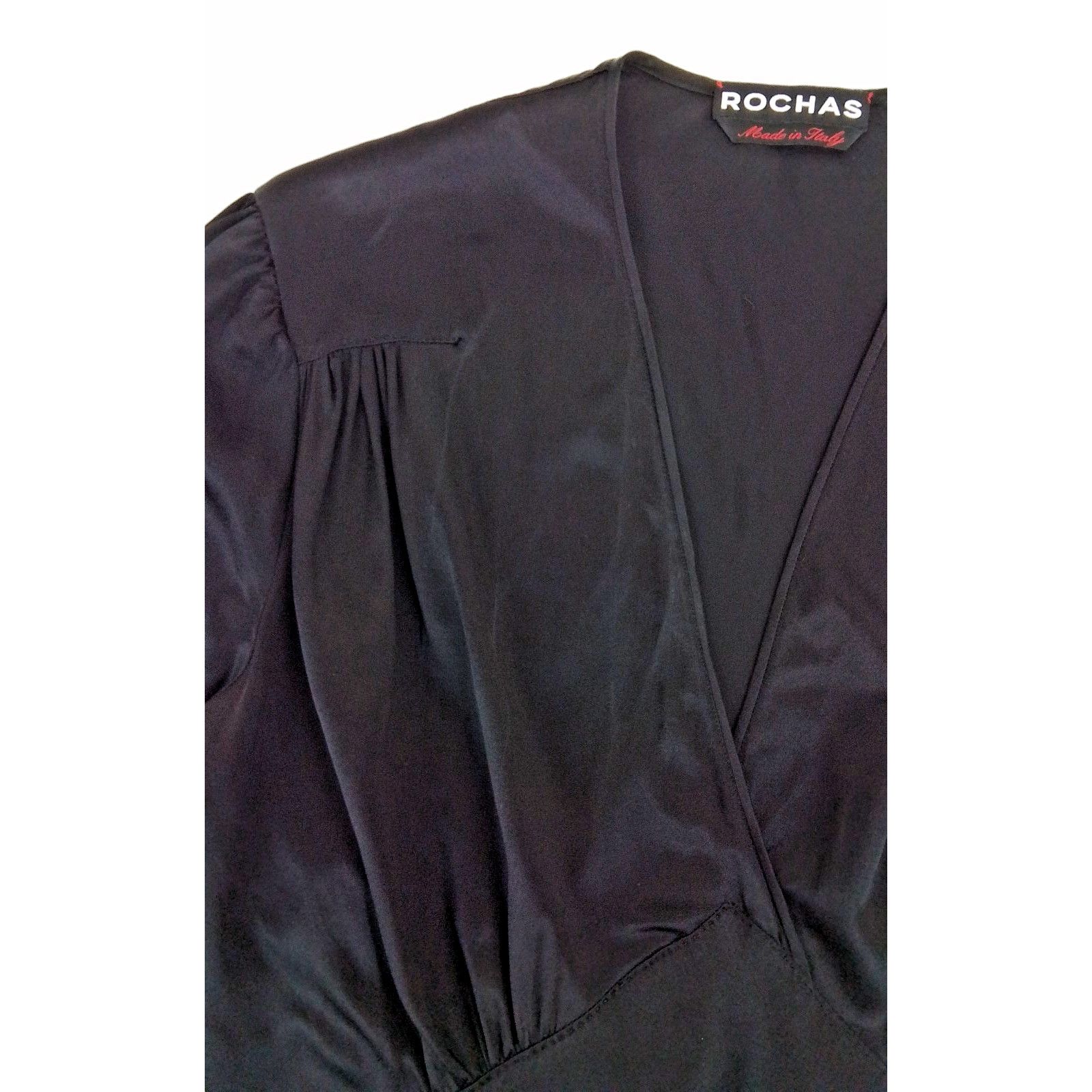Rochas Rochas Silk Dress Women's IT 40 US 4 Black A-line V-neck Size S / US 4 / IT 40 - 9 Thumbnail
