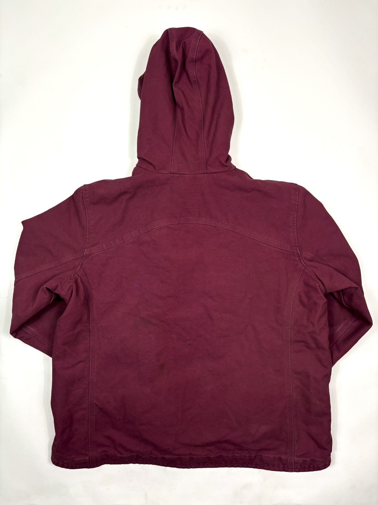 Carhartt Vintage 1990s Carhartt Berkley Hooded Sherpa Jacket – Wine Size US XL / EU 56 / 4 - 4 Thumbnail