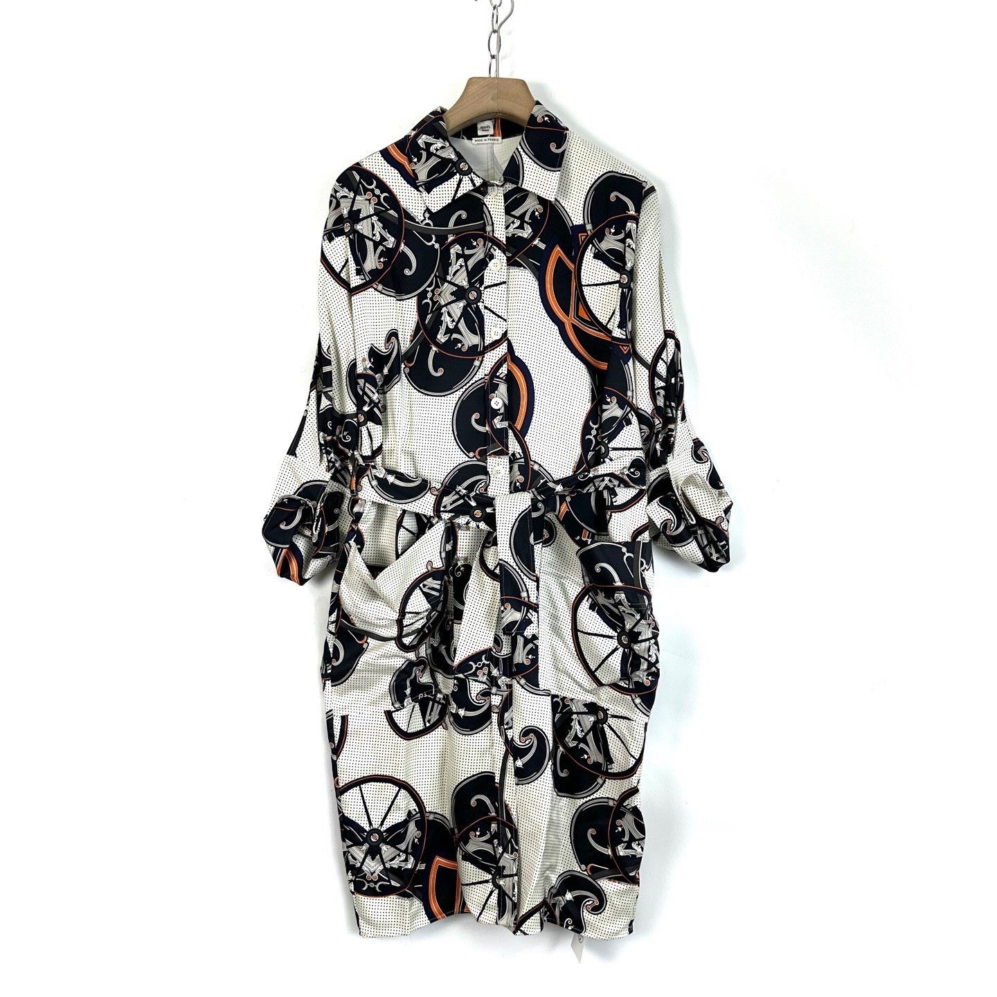 Hermes Hermes Women's Carriage Print Silk Dress Size S / US 4 / IT 40 - 1 Thumbnail