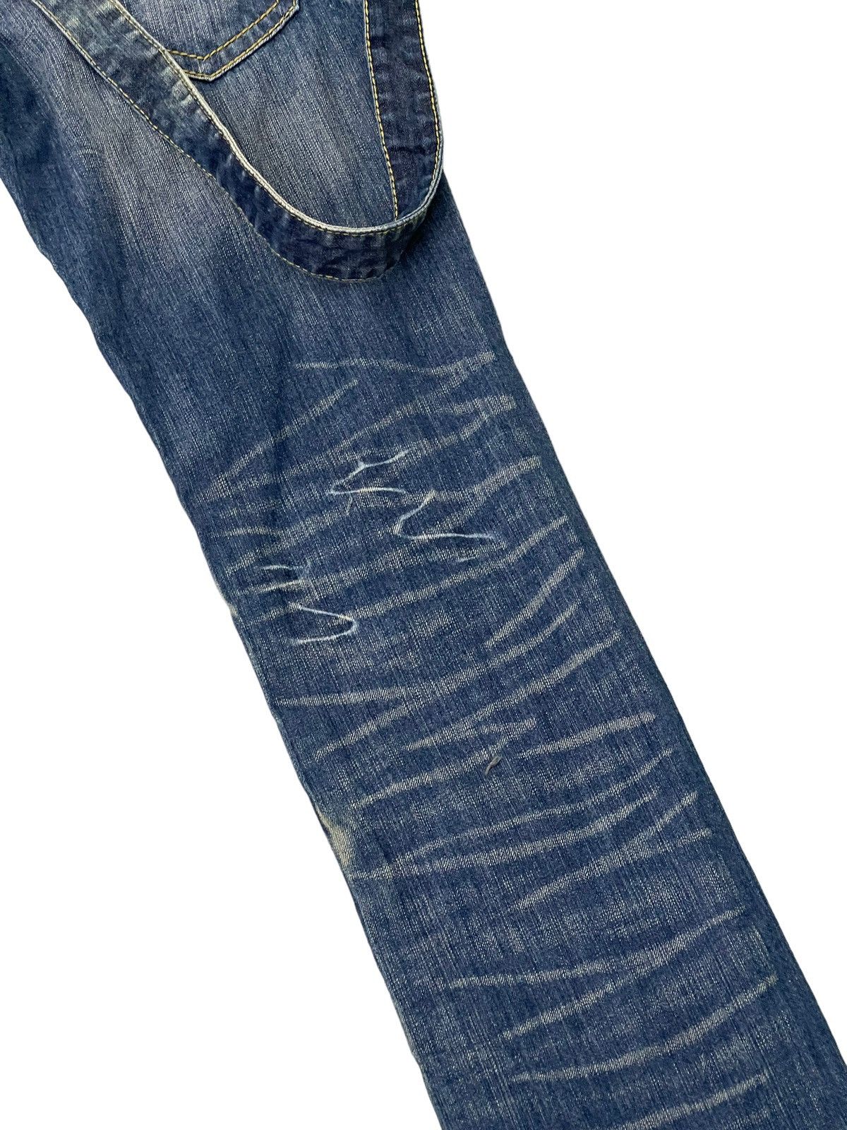 Japanese Brand Suspender Jeans Genoese Distres Low Rise Slim 7🟦5 Size US 28 / EU 44 - 18 Thumbnail