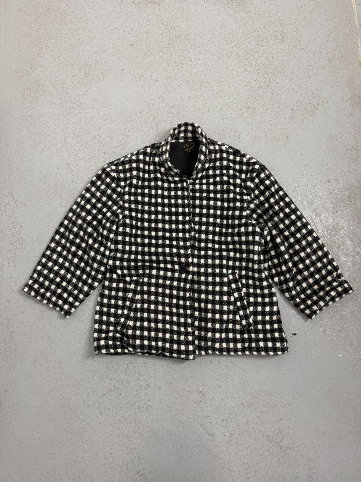 Vintage True Vintage 50s Benson Checkered Wool/ Cashmere Swing Coat Size XL / US 12-14 / IT 48-50 - 1 Thumbnail