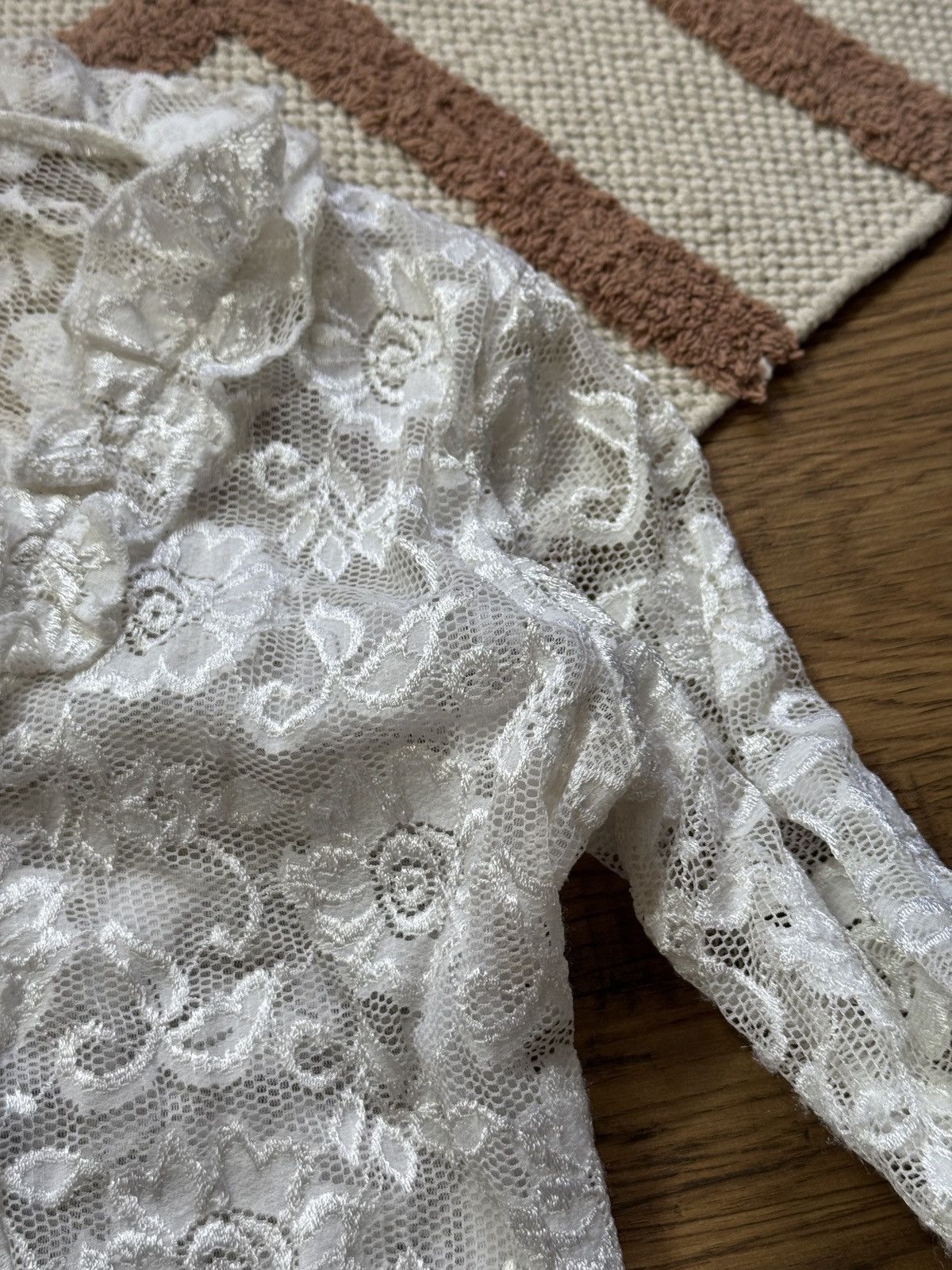 Japanese Brand × Vintage VINTAGE GUIPURE LACE MESH BLOUSE WITH RUFFLES Size XL / US 12-14 / IT 48-50 - 5 Thumbnail