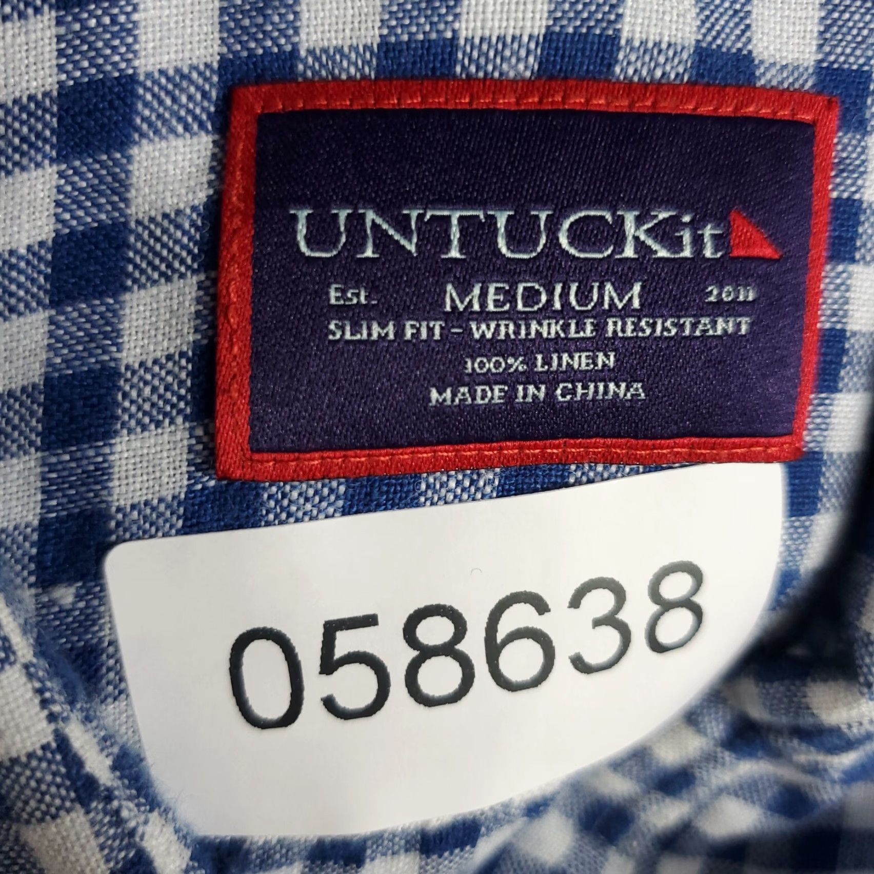 UNTUCKit UNTUCKit Shirt Mens M Blue Check Linen Slim Fit Button Up Short Sleeve Shirt Mens Medium Blue Check Linen Slub Modern Preppy UNTUCKit Mens Size US M / EU 48-50 / 2 - 6 Thumbnail