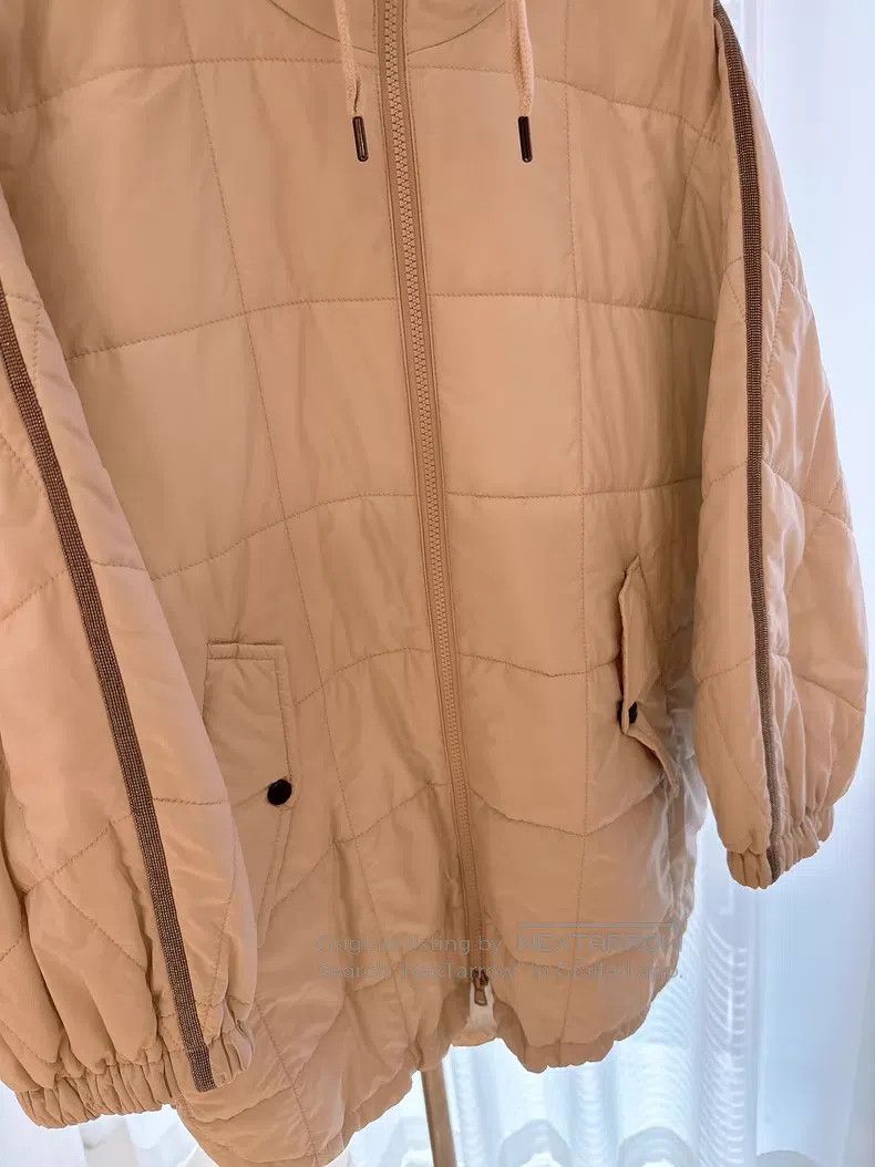 Brunello Cucinelli Brunello Cucinelli Quilted Grid Hooded Cotton Coat Size XXS / US 00 / IT 34 - 3 Thumbnail