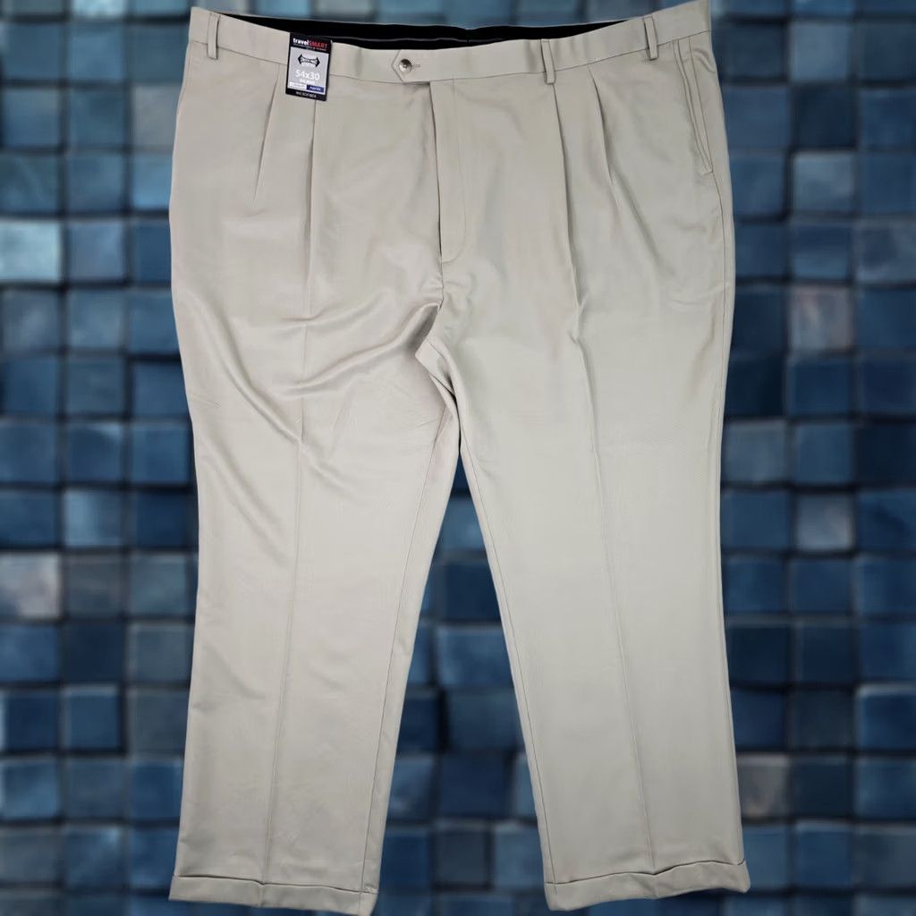 Roundtree & Yorke VINTAGE Roundtree & Yorke Pleated Classic Fit Microfiber Pants? Size US 38 / EU 54 - 1 Thumbnail