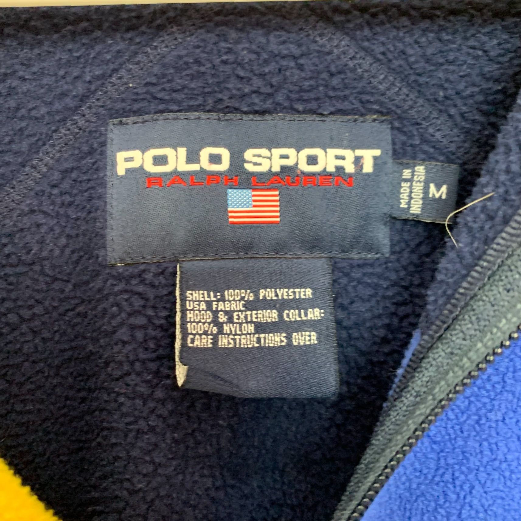 Ralph Lauren Polo Sport Ralph Lauren Jacket Mens Medium Full Zip Fleece Blue Yellow Pockets 90s Style Size US M / EU 48-50 / 2 - 4 Thumbnail
