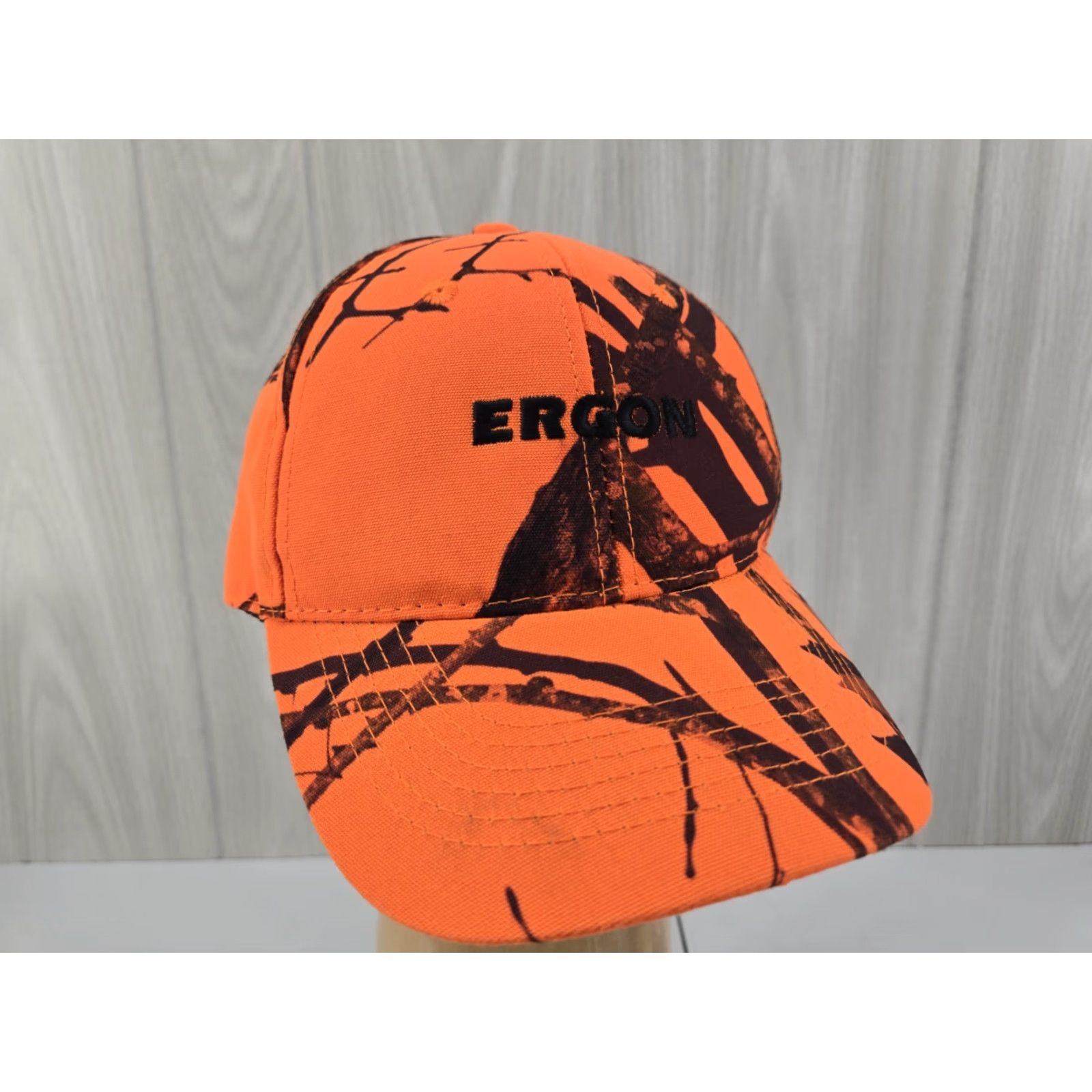 Vintage VINTAGE Mossy Oak Ergon Men's Safety Orange Hunting Cap Camo Baseball Cap Adjustable Orange Camouflage Men Size ONE SIZE - 4 Thumbnail