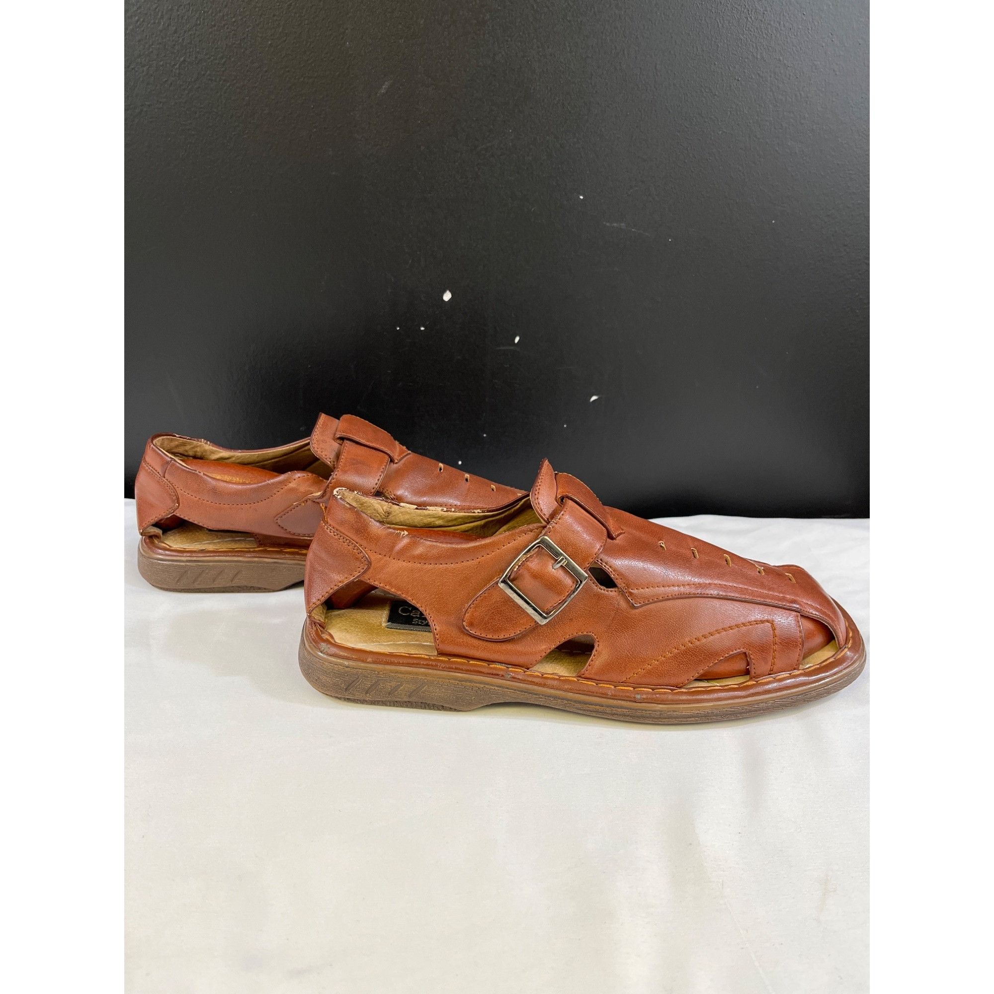 Other Carlo Pradi Mens Browns Leather Sandals Size 11M SKU 6369 Size US 11 / EU 44 - 2 Thumbnail