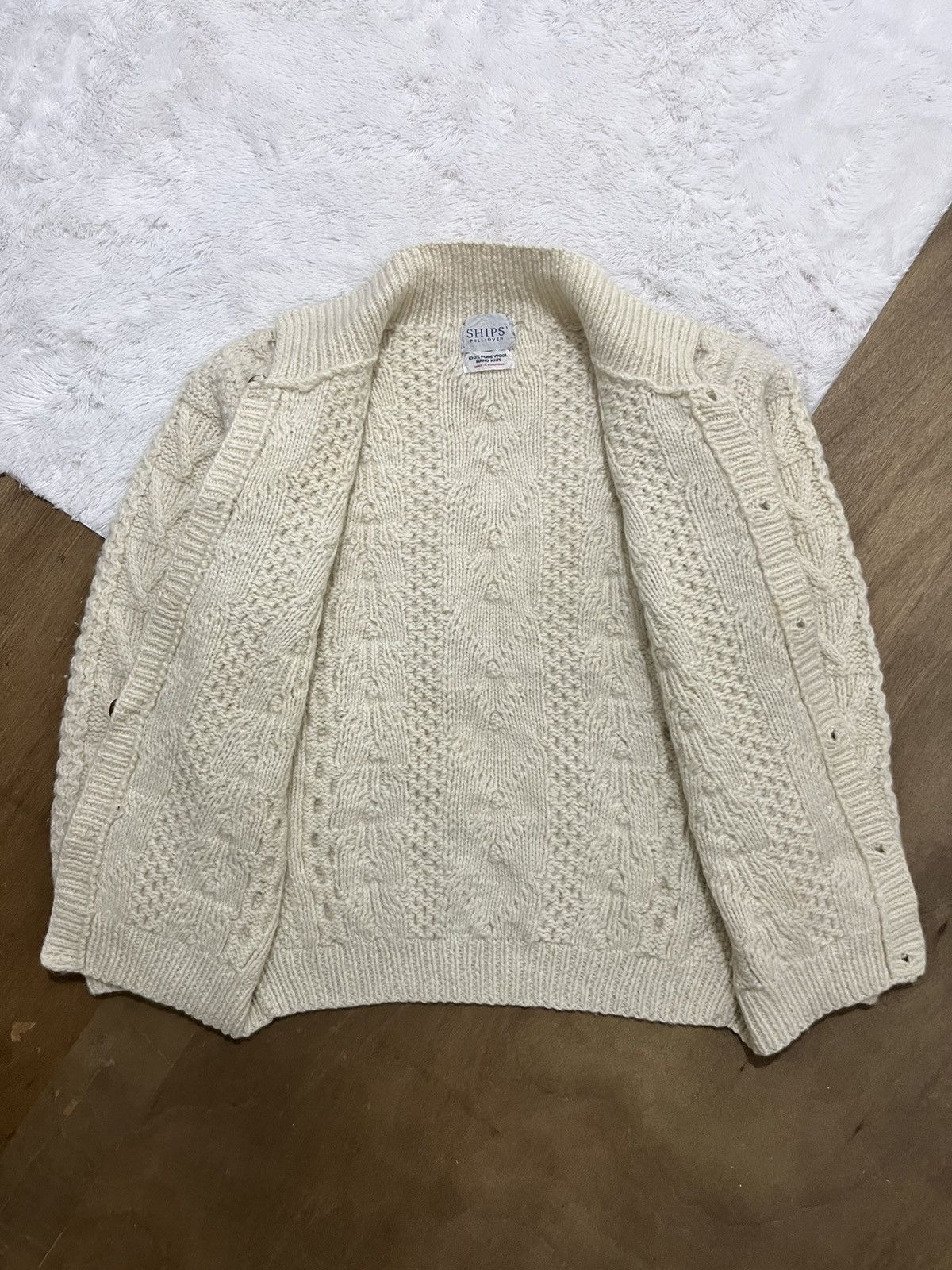 SHIPS Vintage SHIPS Japan Heavyweight Hand-Knit Wool Cardigan Size US M / EU 48-50 / 2 - 2 Thumbnail