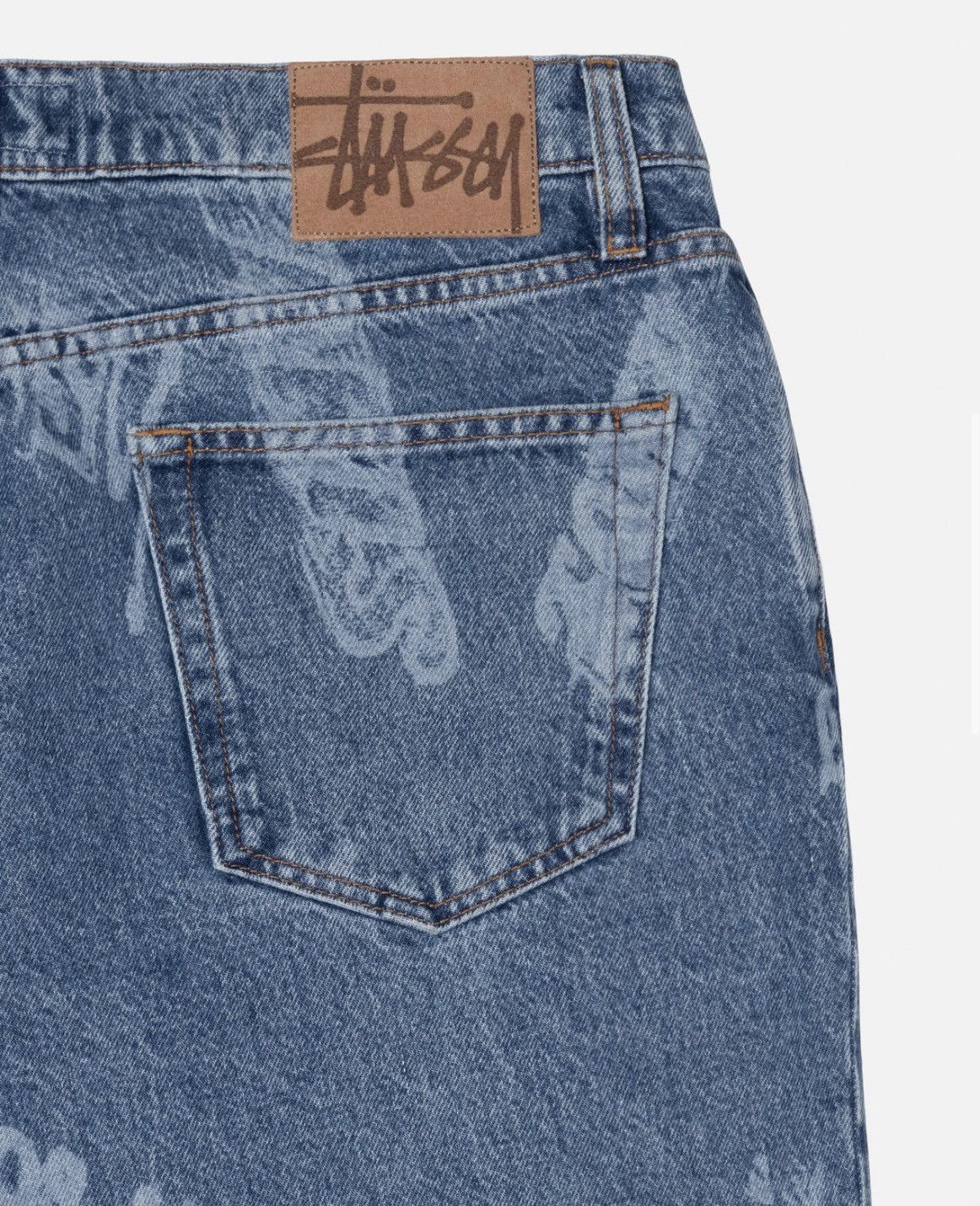 Stussy × Vintage Stussy Worldwide Big Ol Jean Baggy Blue Denim Stone Wash Size US 30 / EU 46 - 4 Thumbnail