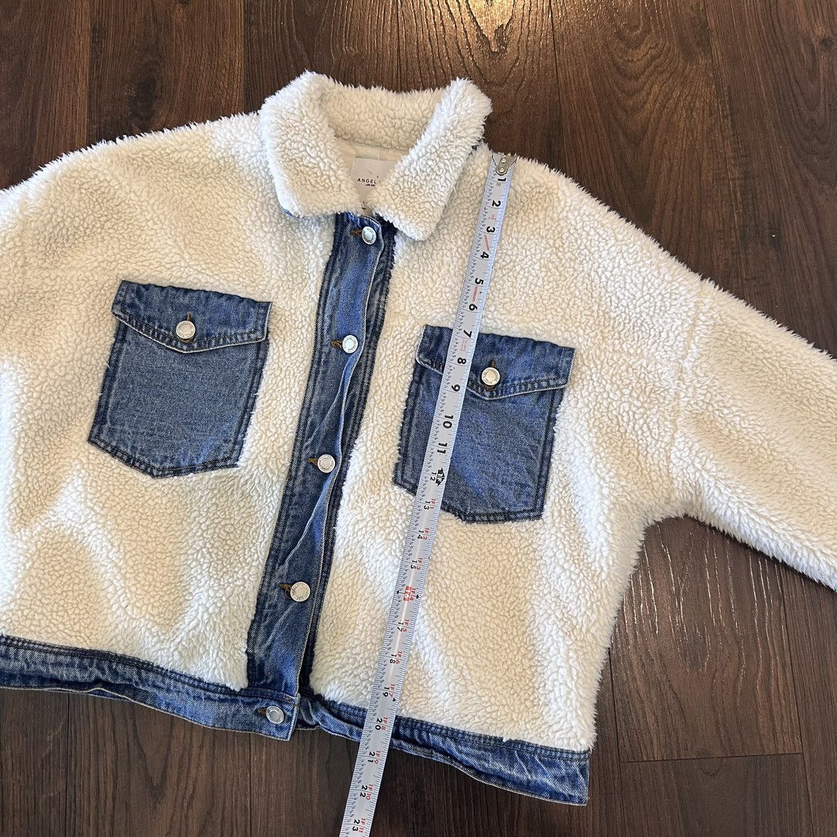 Other White fur denim fleece jacket button up sz large angel kiss Size L / US 10 / IT 46 - 5 Thumbnail