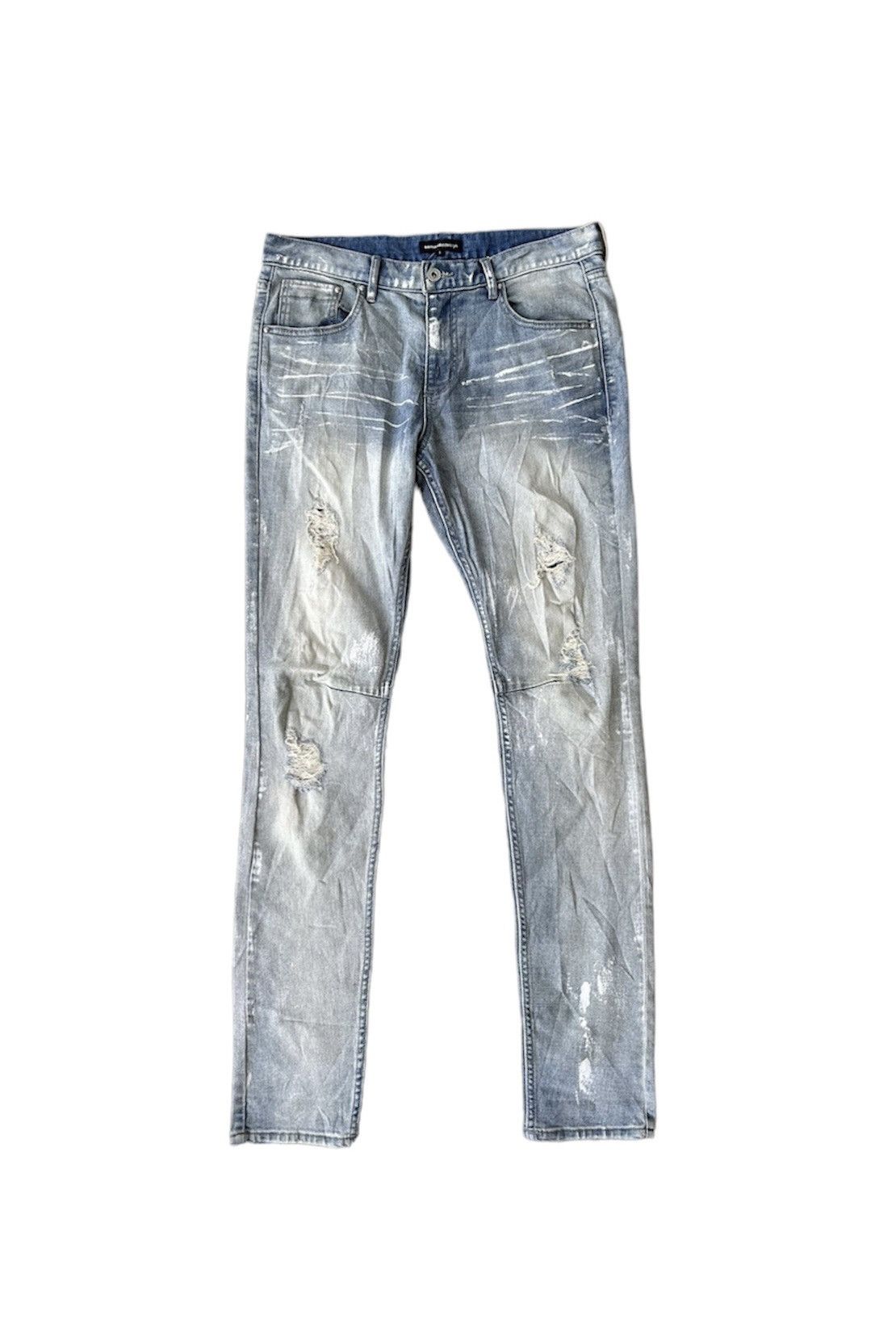 image of Distressed Denim Semantic Design Distress Denim in Blue, Men's (Size 32)