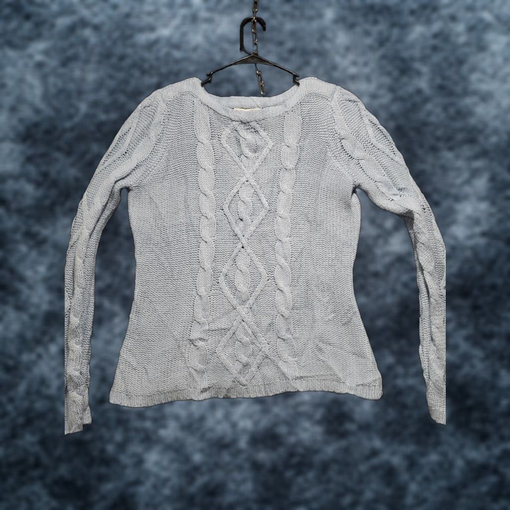 Vintage St. John's Bay Sweater Womens Cable Knit Pullover Long Sleeve Crew Neck Light Blue Size L Size L / US 10 / IT 46 - 1 Thumbnail