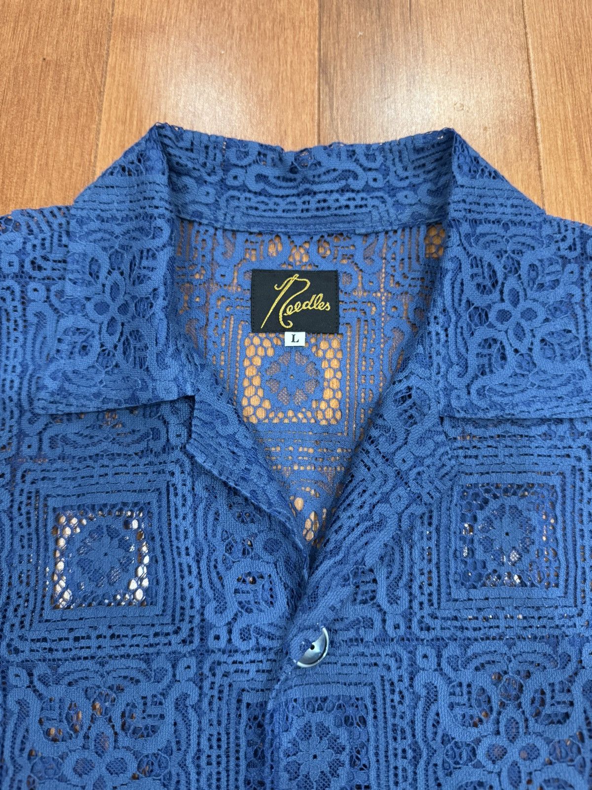 Needles Needles Cabana Blue Lace Shirt Size US L / EU 52-54 / 3 - 3 Thumbnail